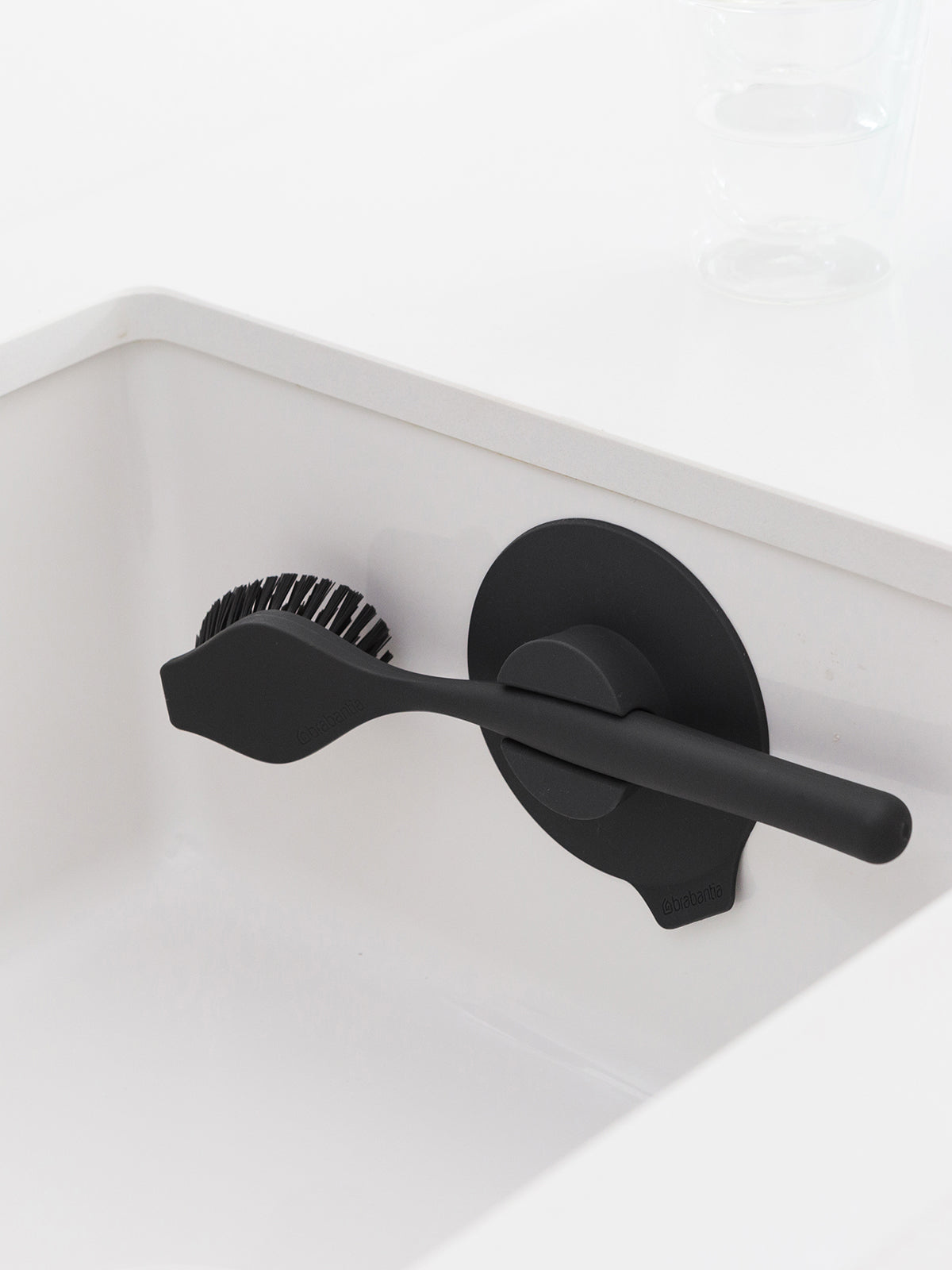 BRABANTIA Dish Brush with Suction Cup Holder - Dark Grey