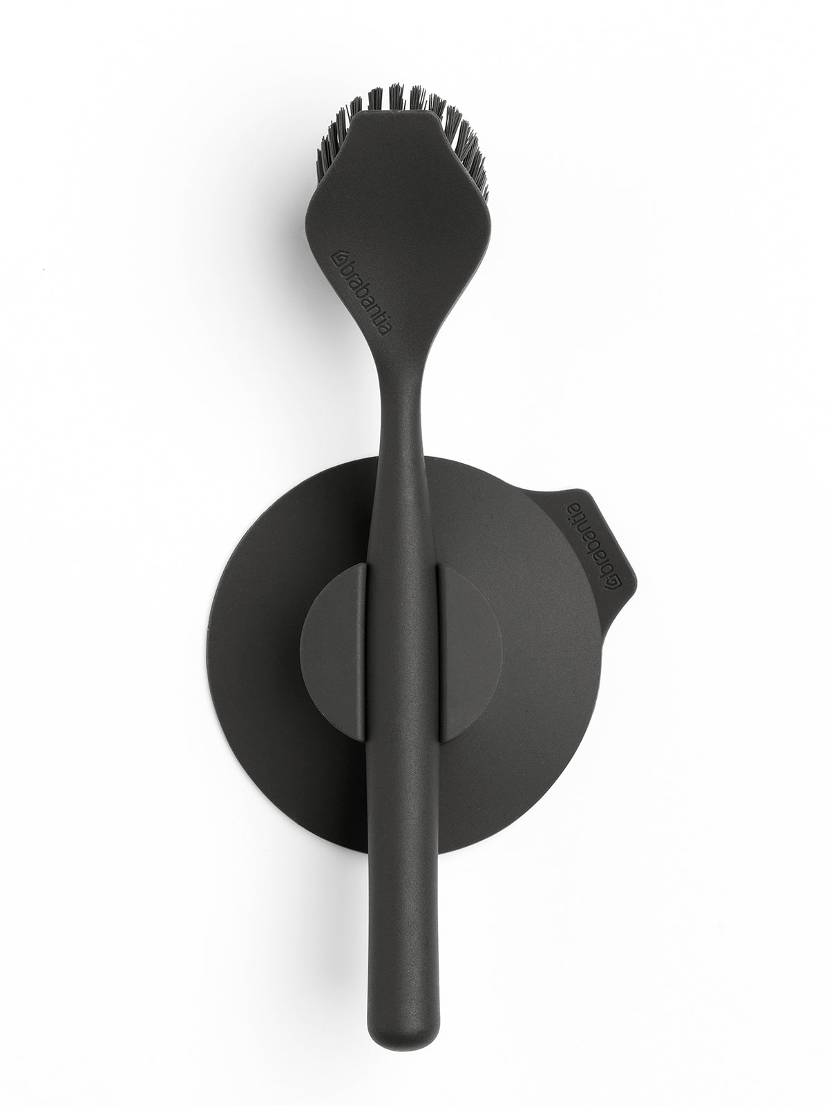 BRABANTIA Dish Brush with Suction Cup Holder - Dark Grey