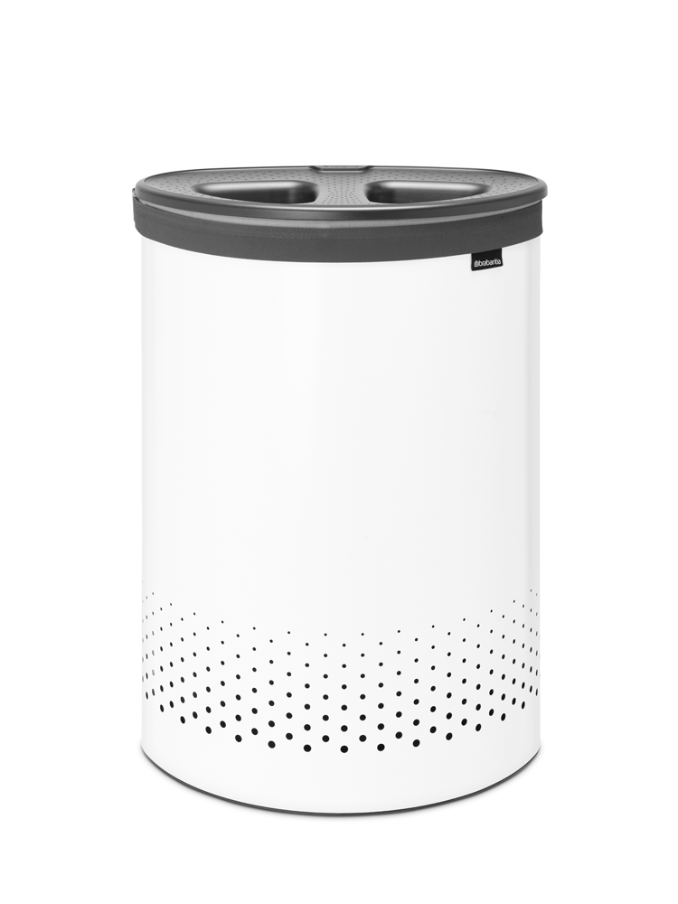 BRABANTIA Laundry Bin 55L - White W/Dark Grey Lid