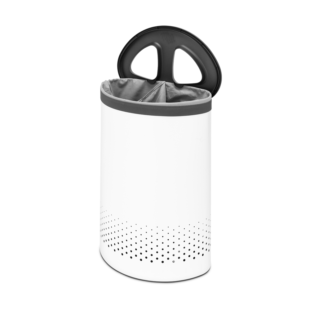 BRABANTIA Laundry Bin 55L - White W/Dark Grey Lid