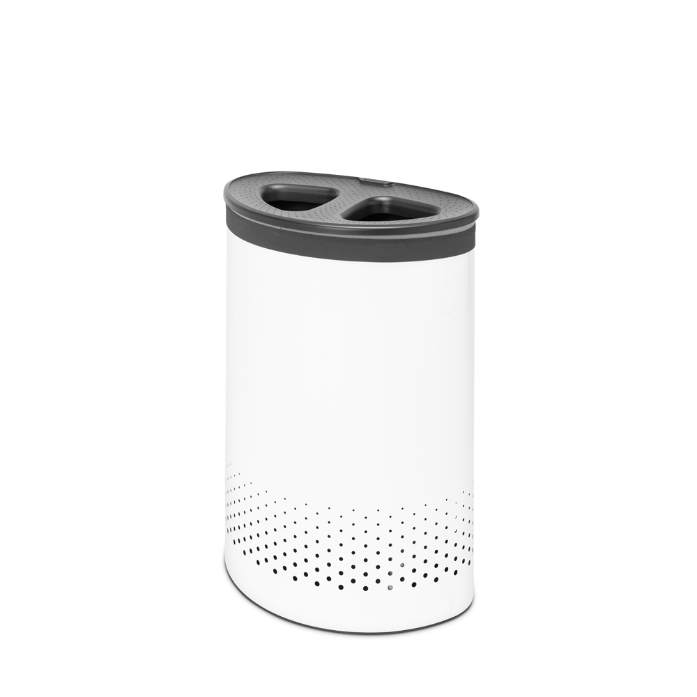 BRABANTIA Laundry Bin 55L - White W/Dark Grey Lid