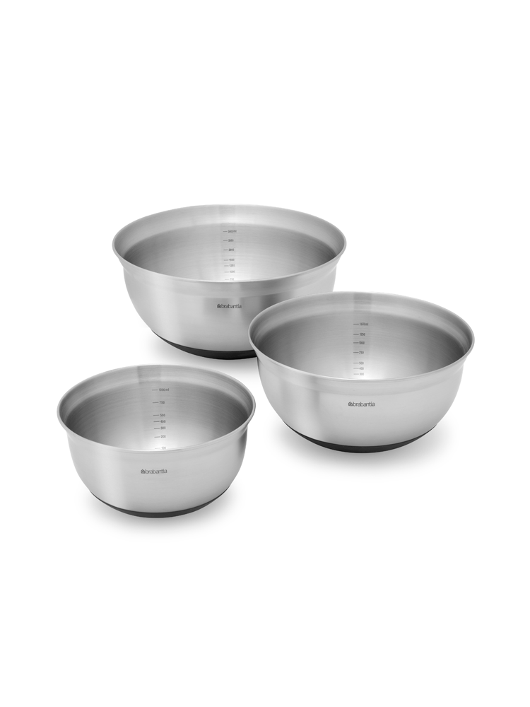 BRABANTIA Mixing Bowl Set 3 - Matt Steel