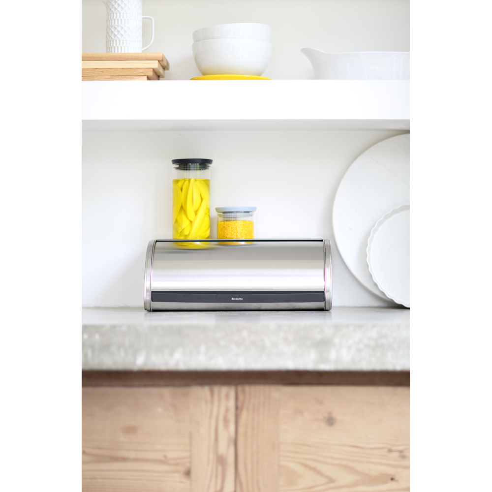 BRABANTIA Roll Top Bread Bin Medium - Matt Steel