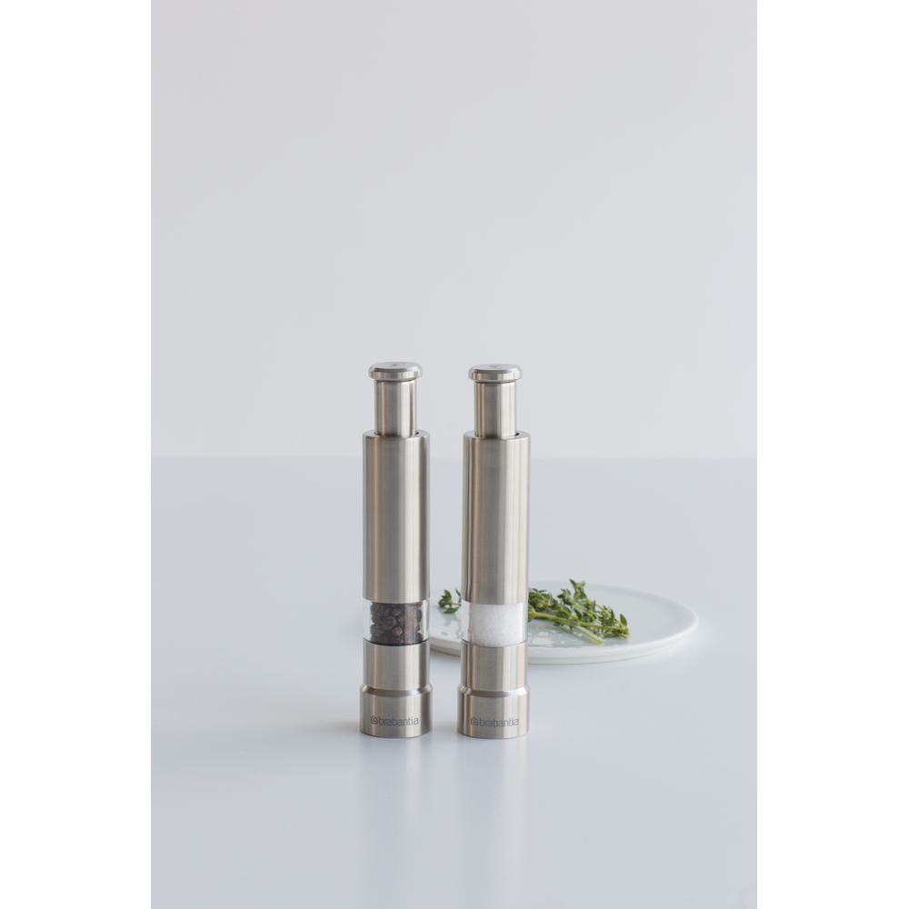 BRABANTIA Salt & Pepper Crusher Set - Matt Steel