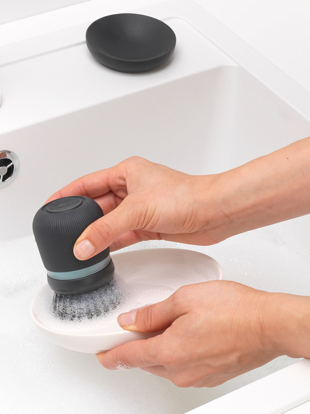 BRABANTIA Soap Dispensing Dish Brush - Dark Grey