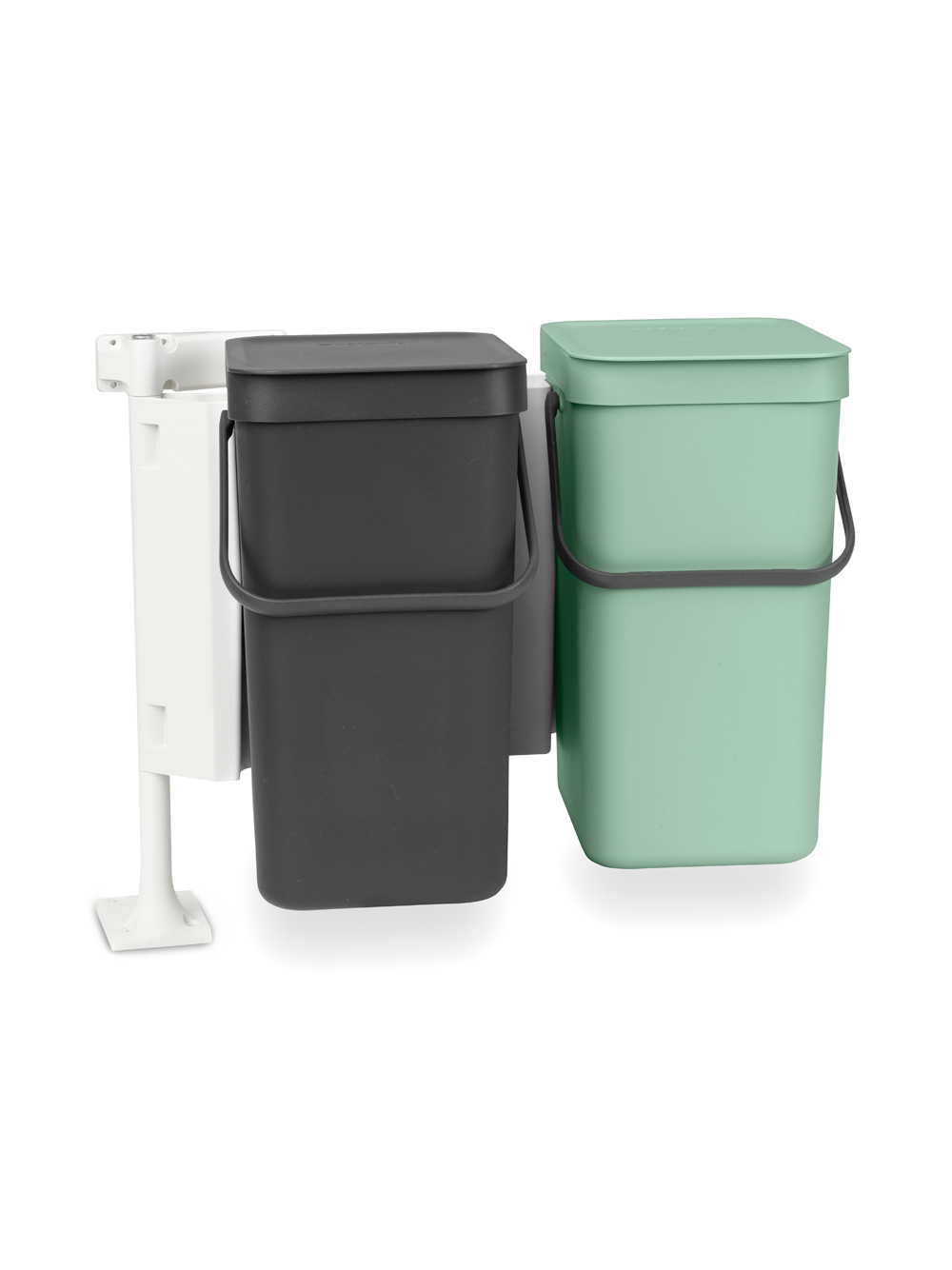 BRABANTIA Sort & Go Built In Bin 2 X 12L - Jade Green/Grey