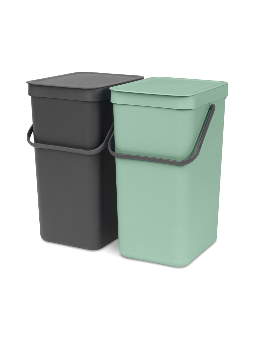 BRABANTIA Sort & Go Built In Bin 2 X 16L - Jade Green/Grey