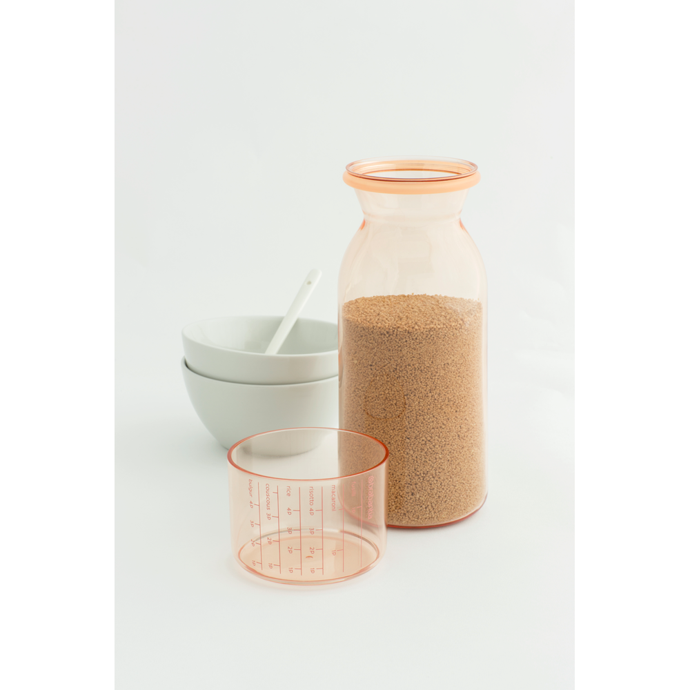 BRABANTIA Storage Jar W/Measuring Cup 1.3L - Clay Pink