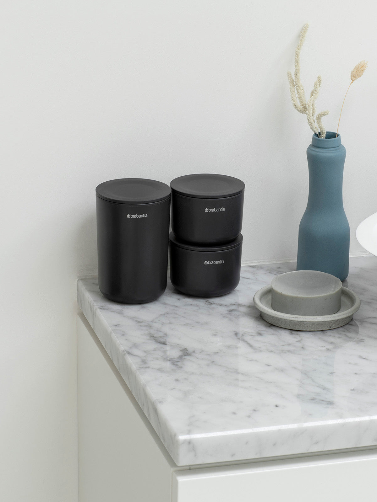 BRABANTIA Storage Pots Set of 3 - Dark Grey