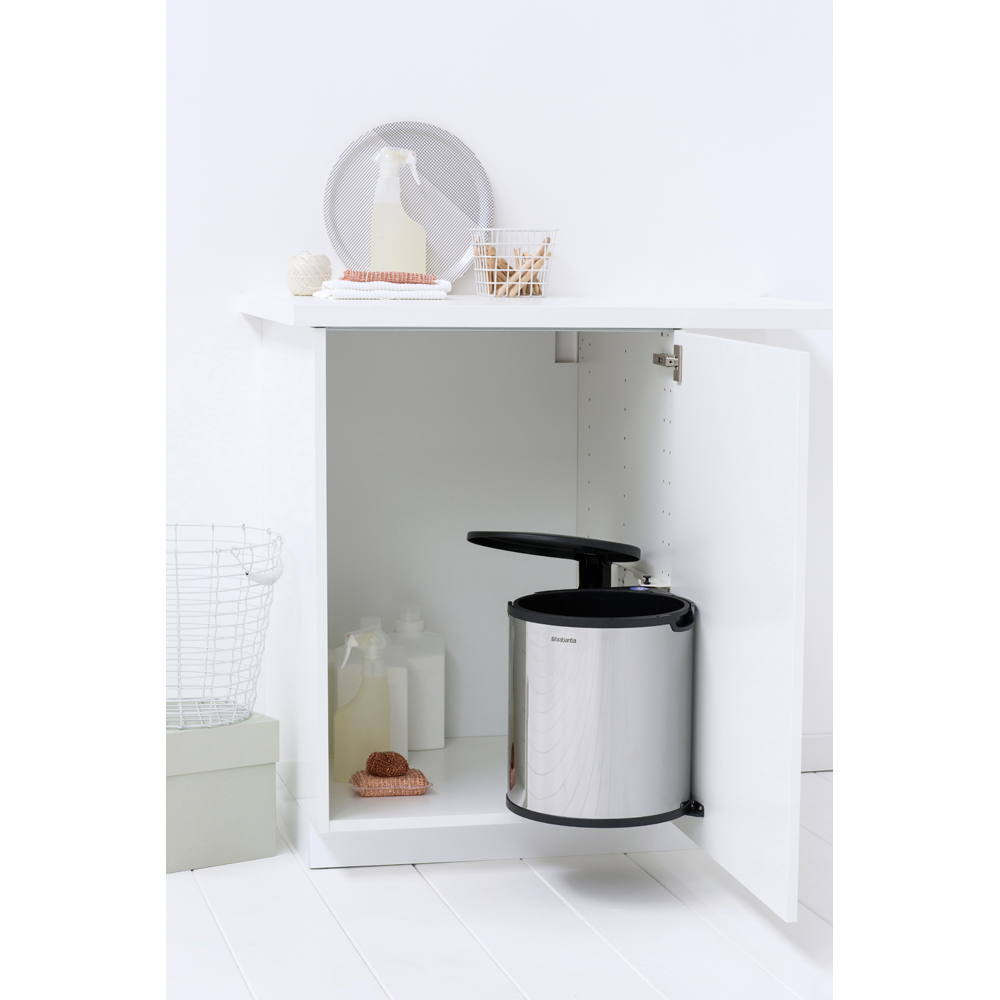 Built-in Bin 15 litre - Brilliant Steel