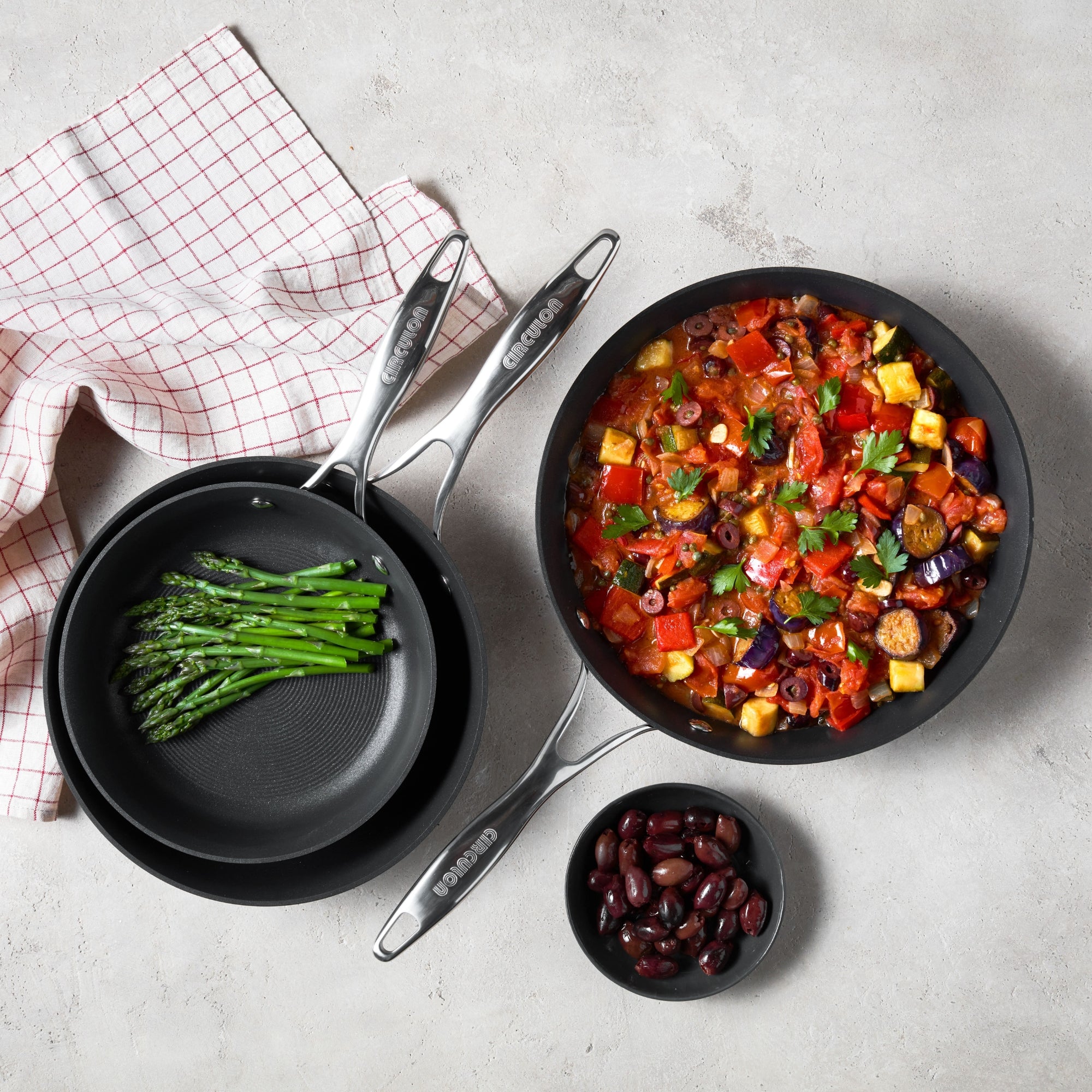  Circulon Style - 21/25/28cm Skillet Triple Pack Cookware Circulon