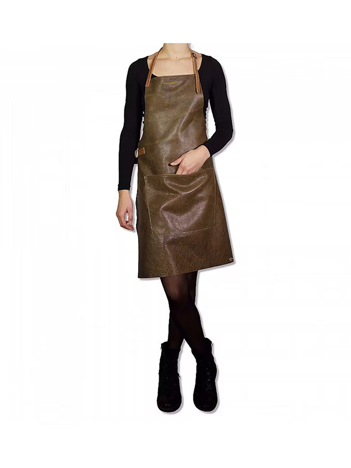 DUTCH DELUXES Leather Bbq Style Apron - Vintage Brown