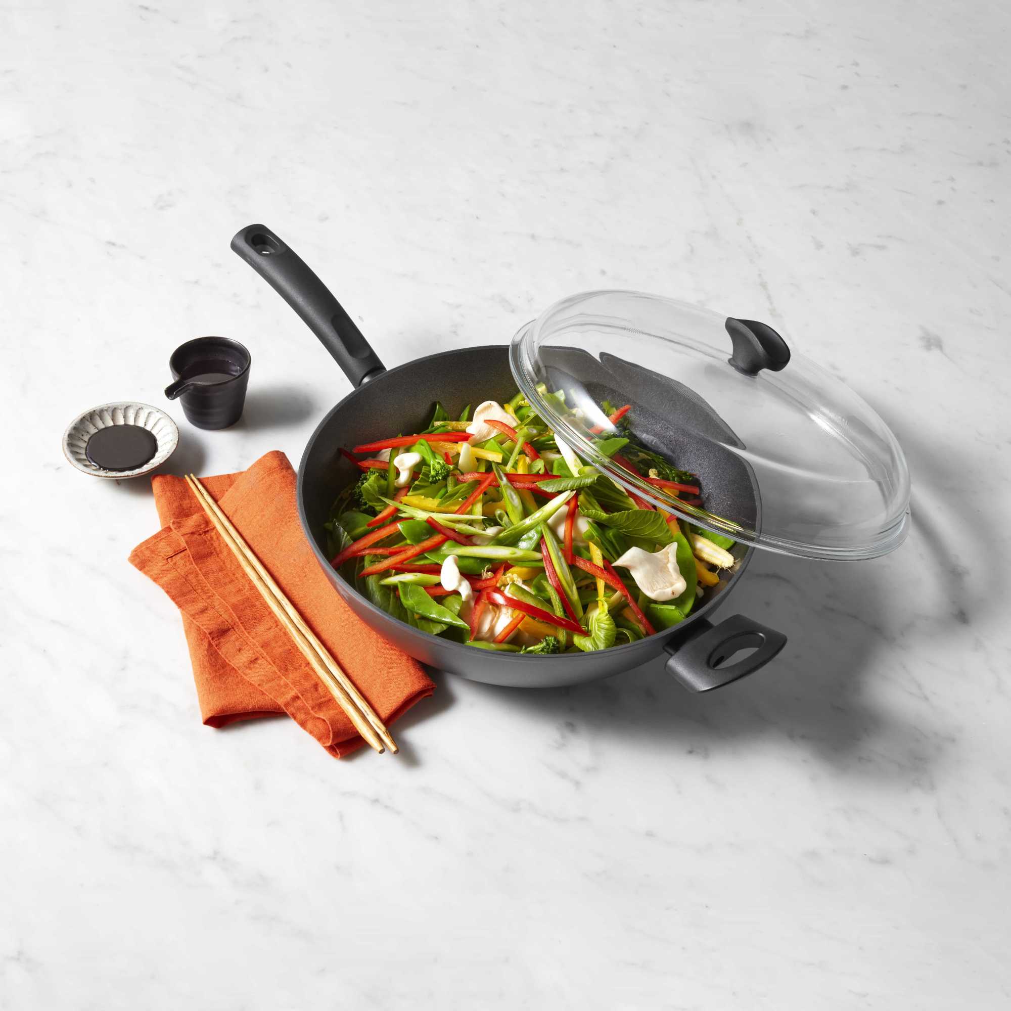 Essteele Per Benessere Ceramic Nonstick Induction Covered Wok - 32cm
