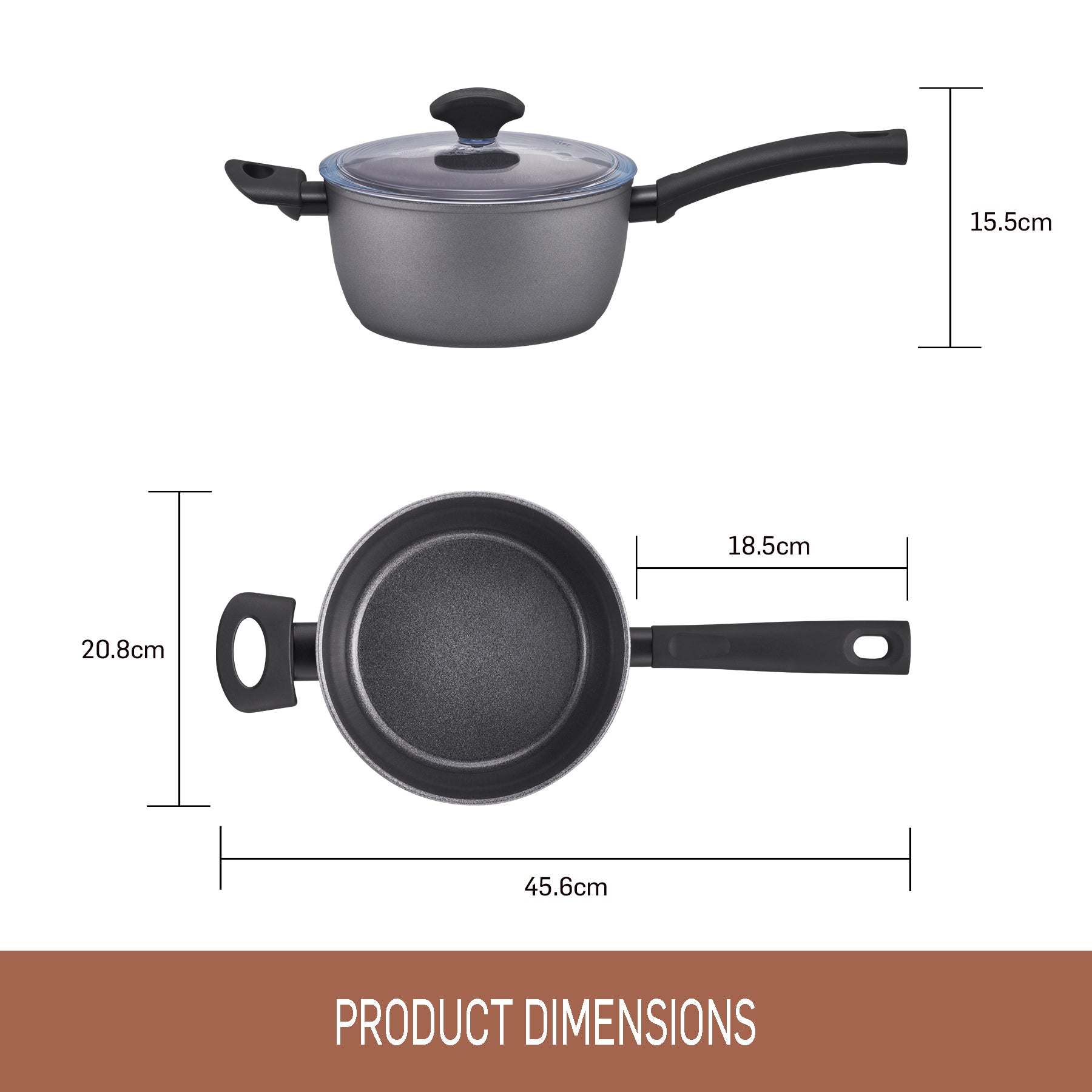 Essteele Per Benessere Ceramic Nonstick Induction Covered Saucepan - 20cm/2.9L