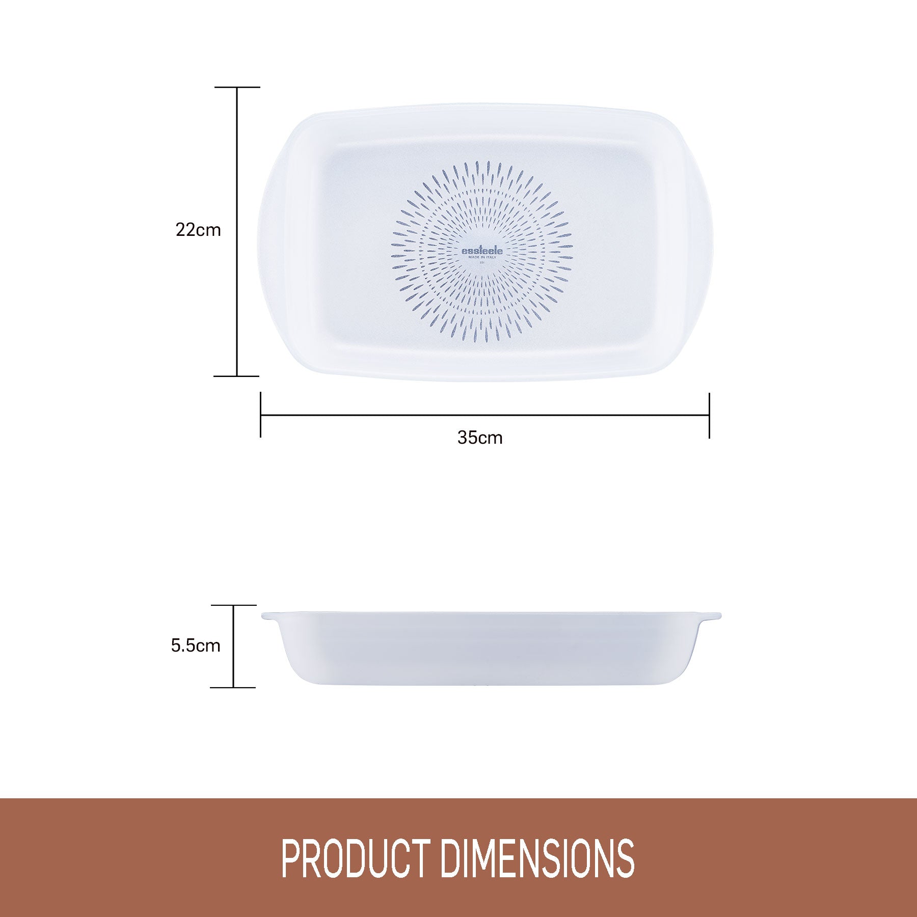  Essteele Glass Ceramic Nonstick - 2.3L Medium Rectangular Dish Cookware Essteele