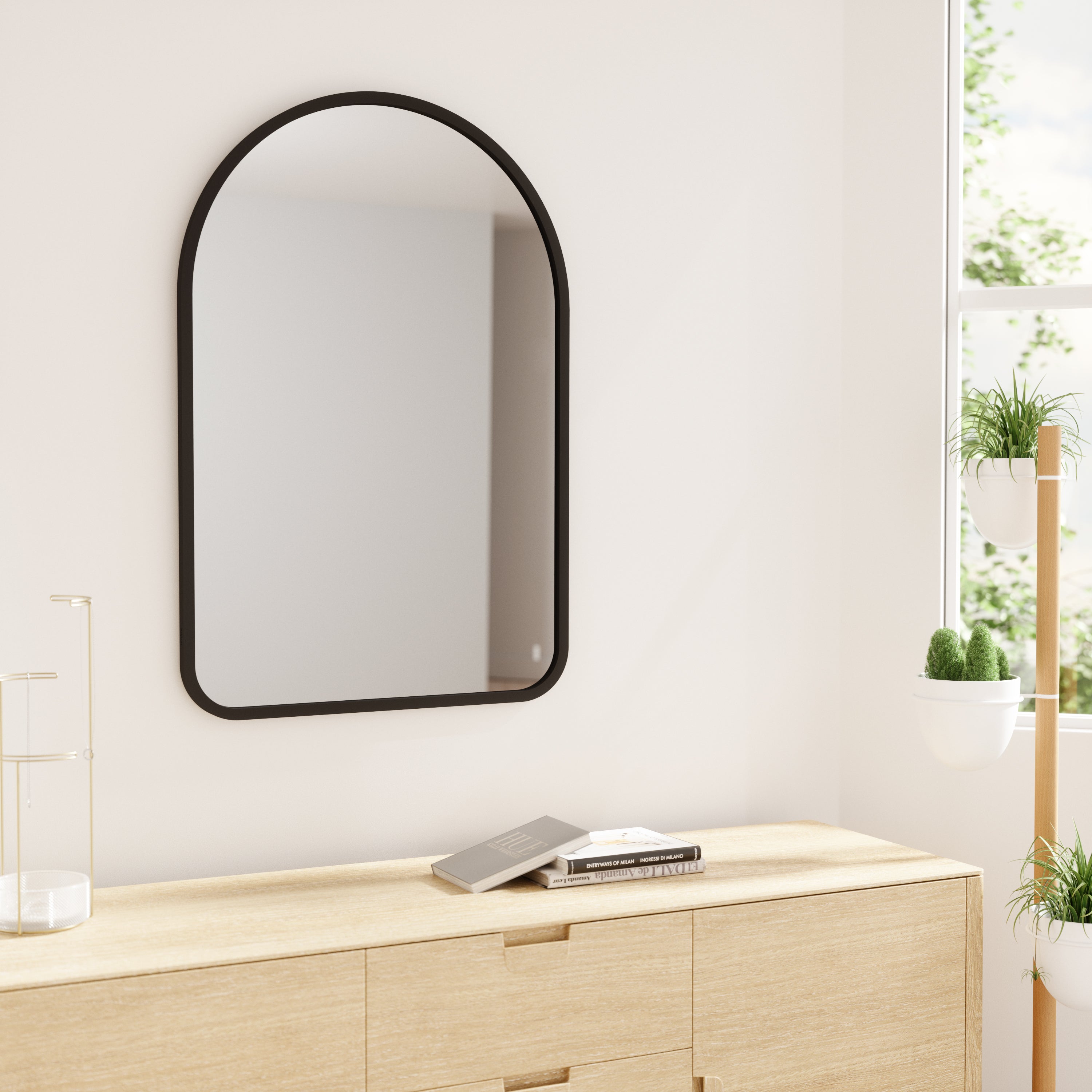  Hub Arched Mirror - Black Mirror UMBRA