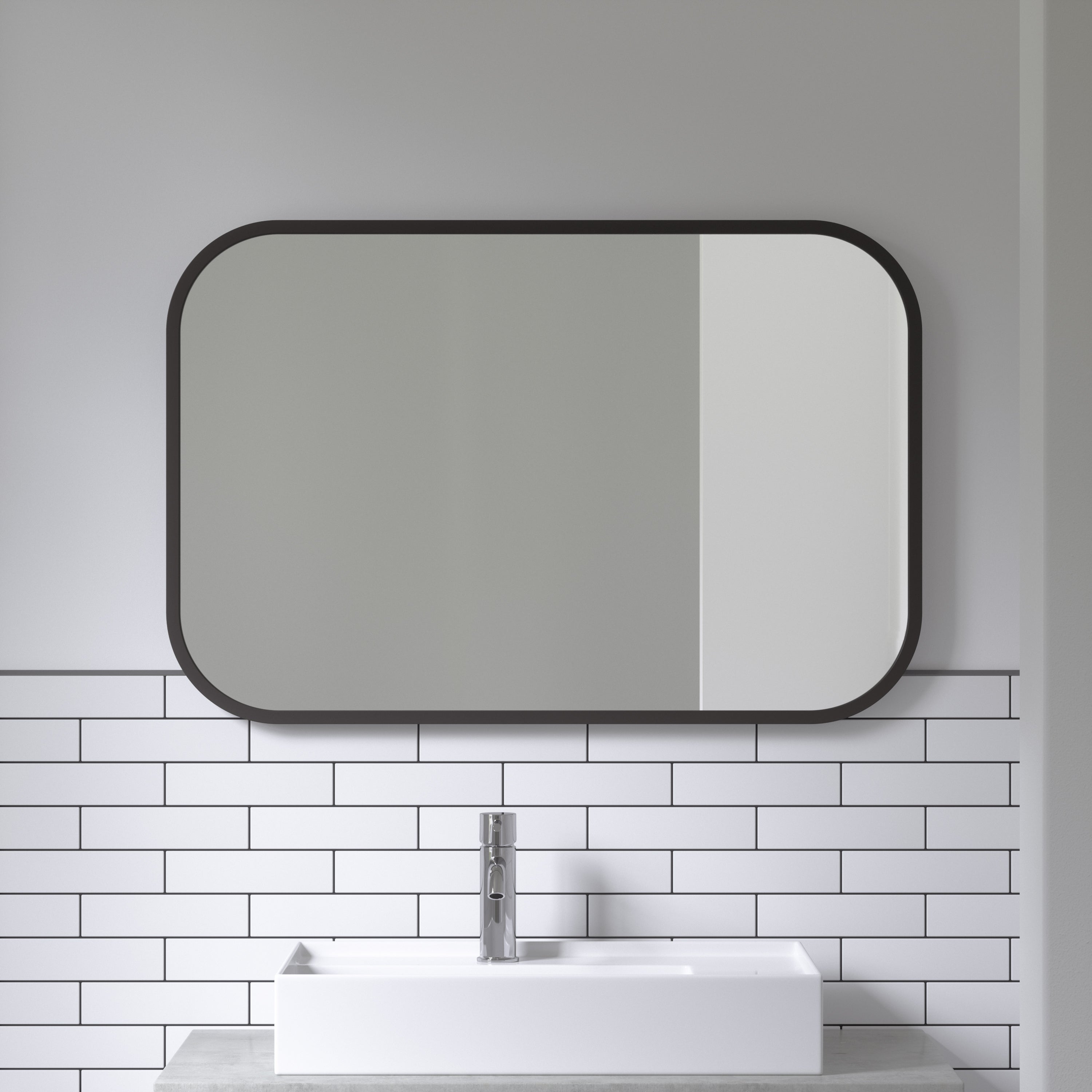  Hub Rectangular Mirror - Black Mirror UMBRA