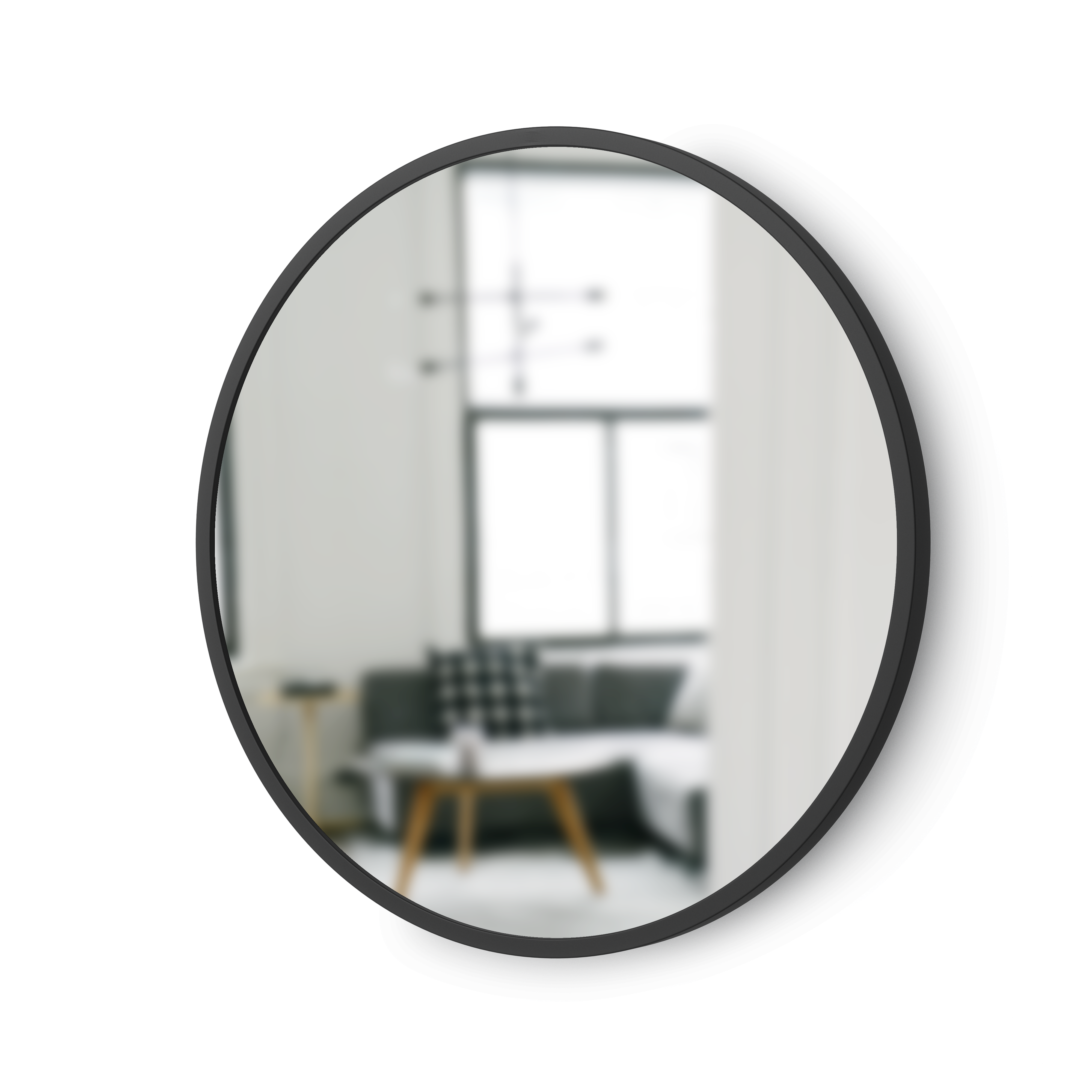  Hub Wall Mirror 45cm - Black Mirror UMBRA