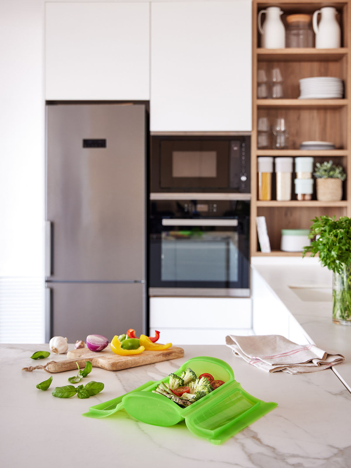 Microwave Steam Cooker with Tray, 1-2 p, Green