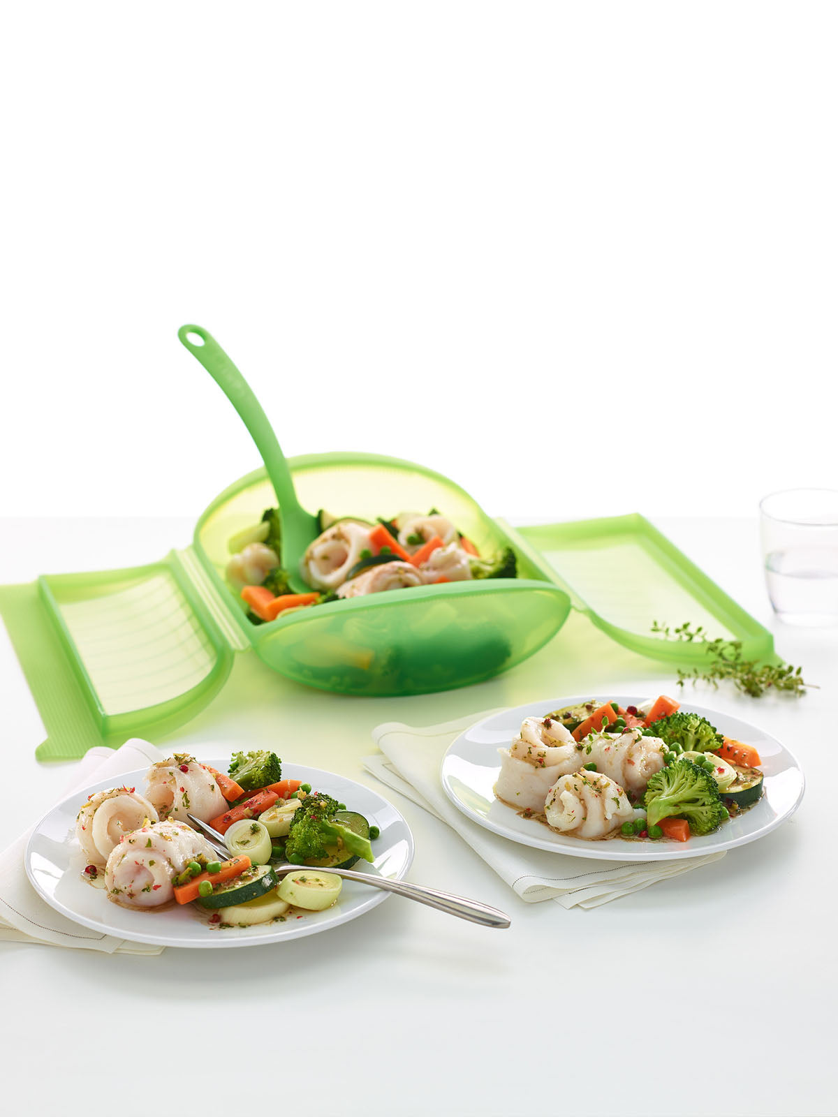 Microwave Steam Cooker with Tray, 3-4 p, Green