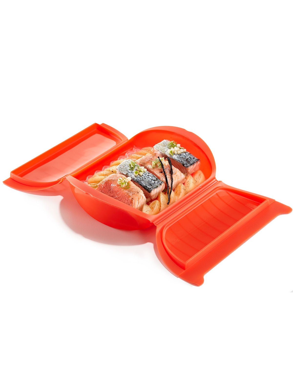 Microwave Steam Cooker with Tray, 3-4 p, Red