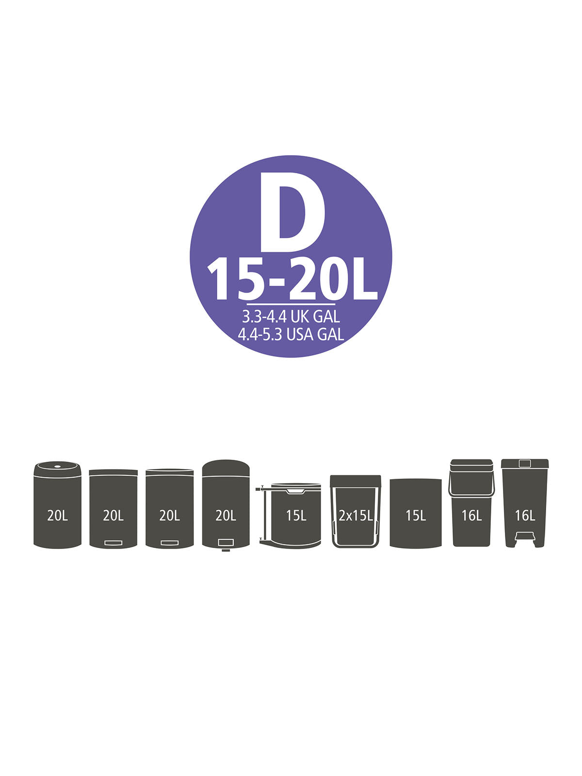 Brabantia PerfectFit Bags D - 15-20L Pack of 40