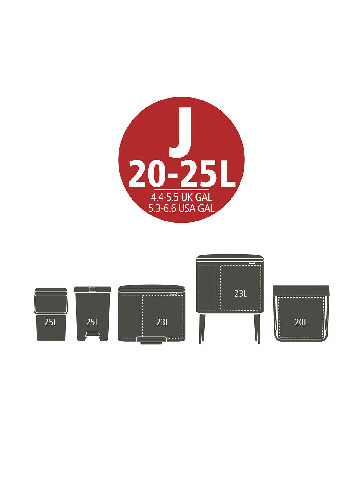 Brabantia PerfectFit Bags J - 20-25L Pack of 40