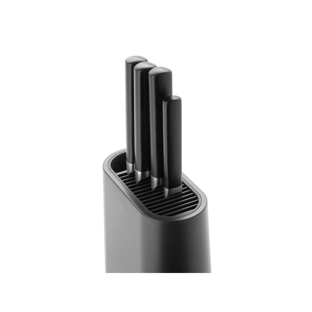 Knife Block with Utensil Holder - Dark Grey