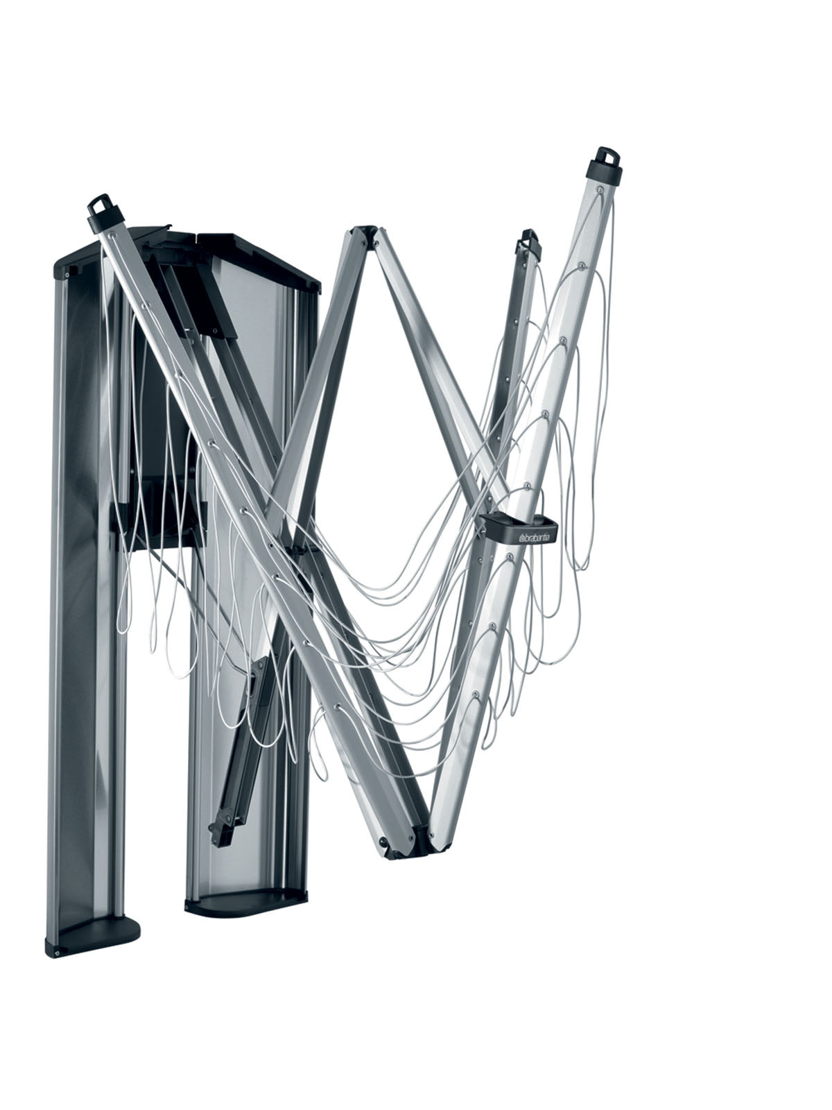 Brabantia WallFix Retractable Clothesline with Protective Storage Box - 24m Metallic Grey