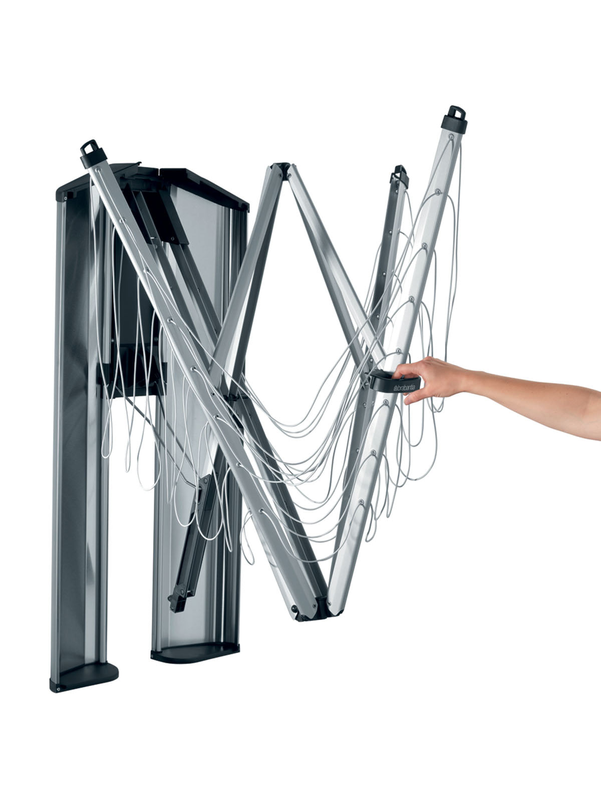 Brabantia WallFix Retractable Clothesline with Protective Storage Box - 24m Metallic Grey