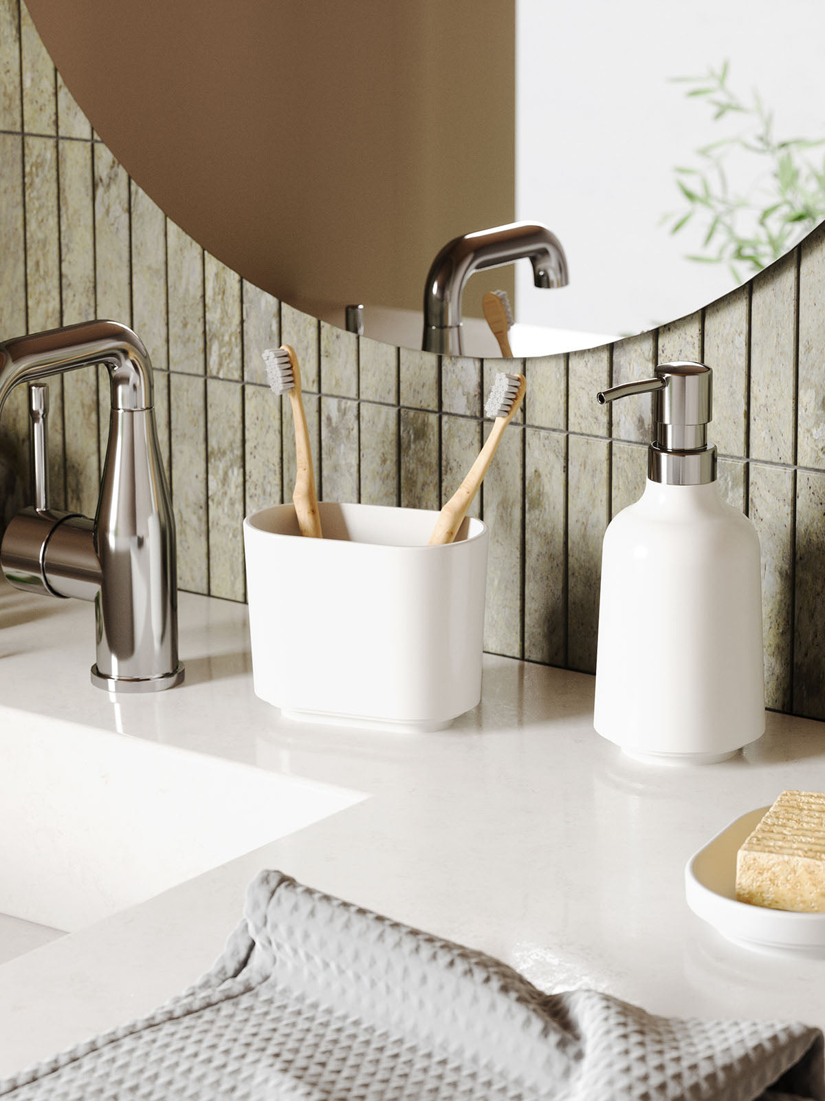 Umbra Step Toothbrush Holder - White