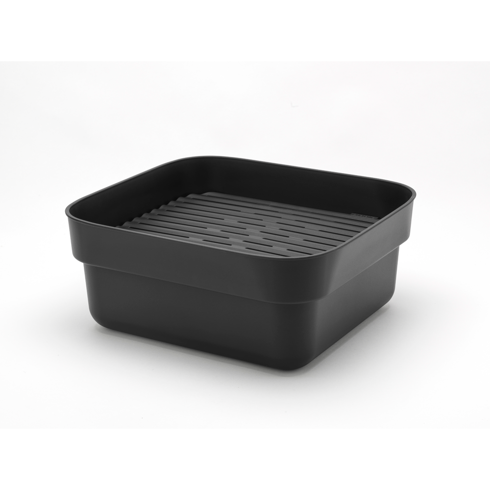 WASHING UP BOWL w/DRYING TRAY, DARK GREY