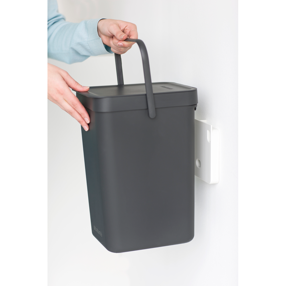 Sort & Go Waste Bin, 12L, Grey