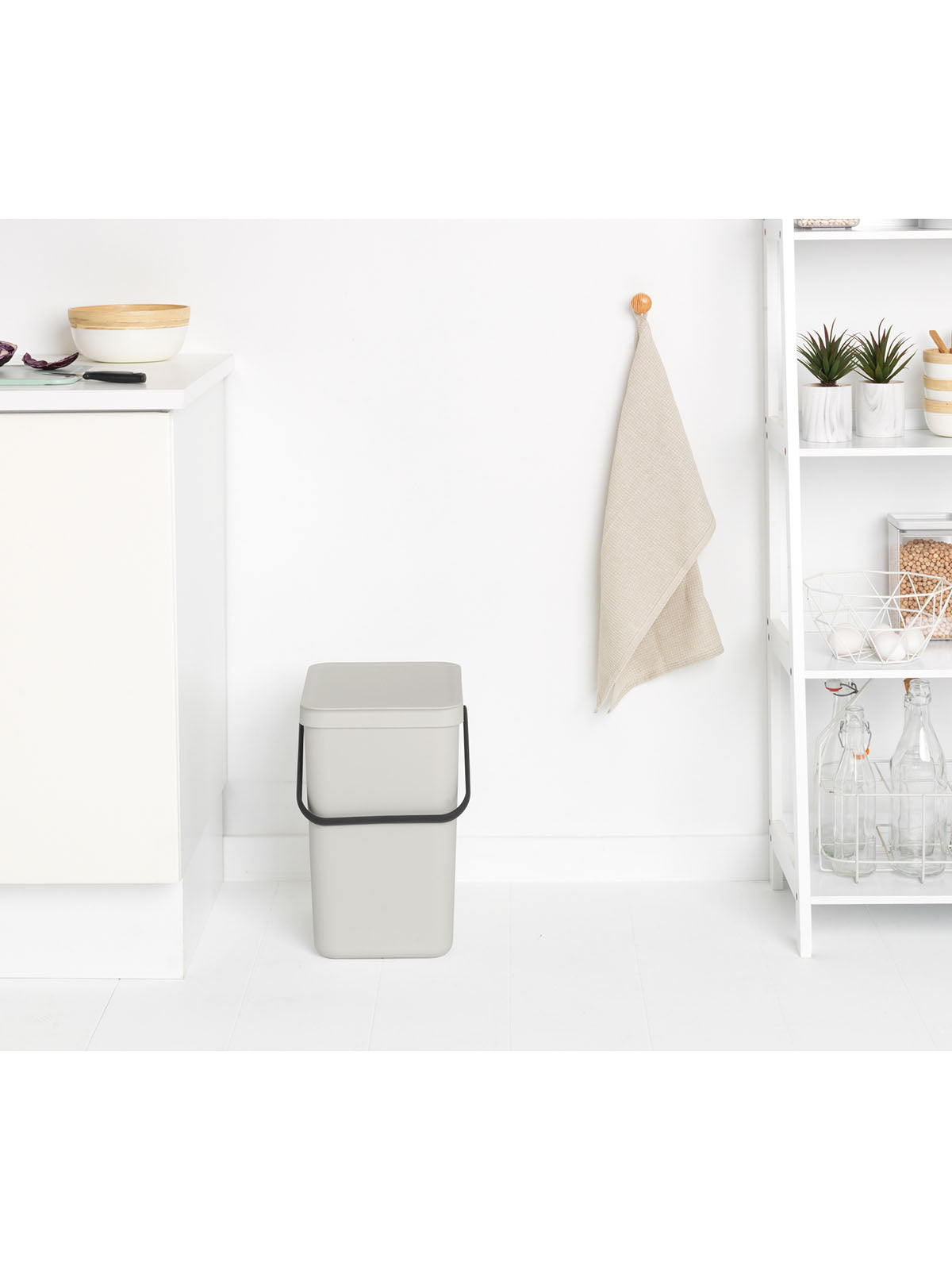Brabantia Sort & Go Waste Bin - 25L Light Grey