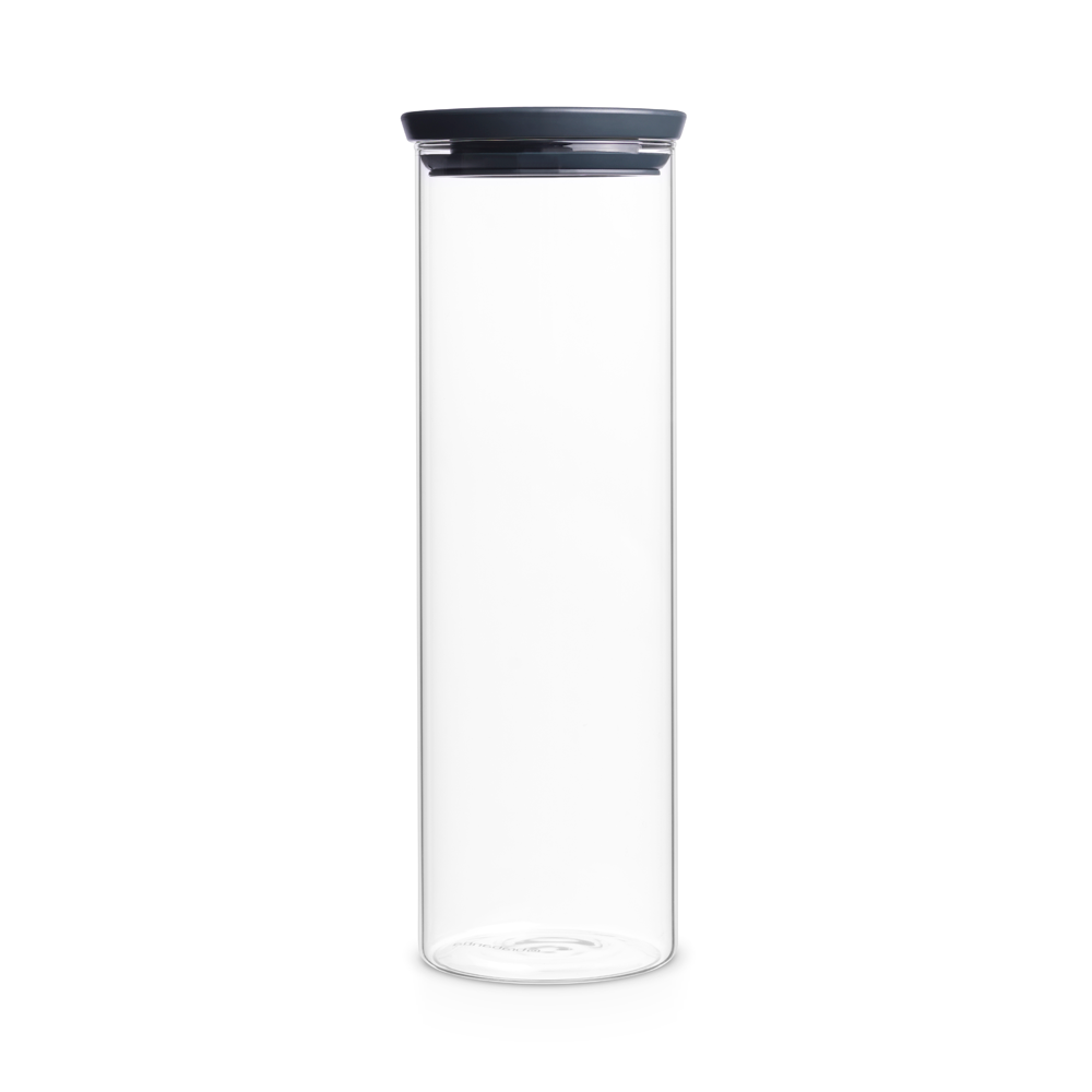 STACKABLE GLASS JAR, 1.9L, w/DARK GREY LID