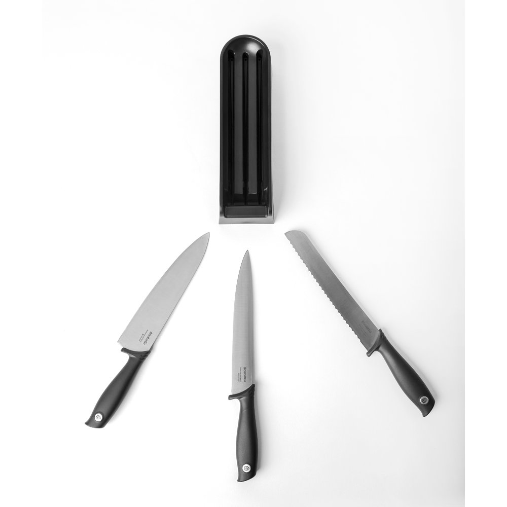 Drawer Knife Block plus Knives - Dark Grey