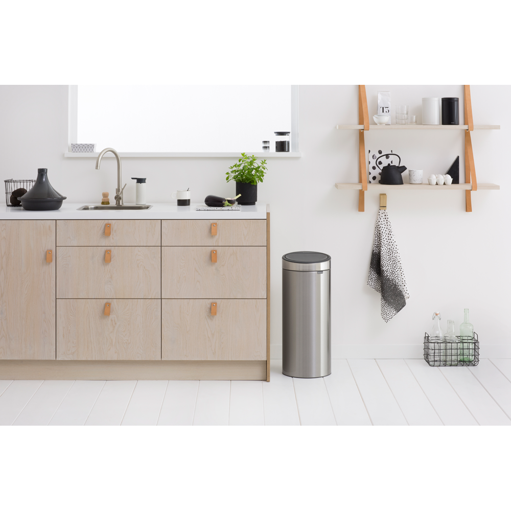 Touch Bin New 30L - Matt Steel Fingerprint Proof