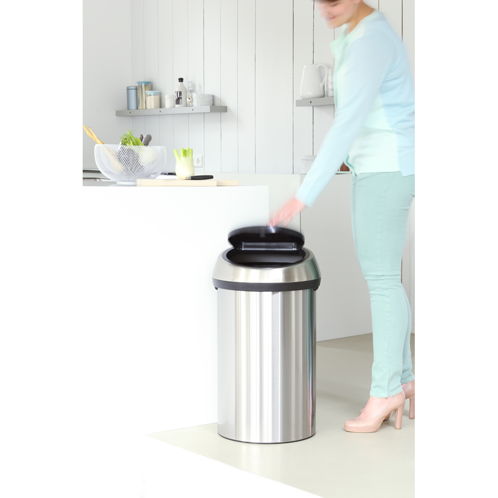 Brabantia Touch Bin - 60L Matt Steel Fingerprint Proof
