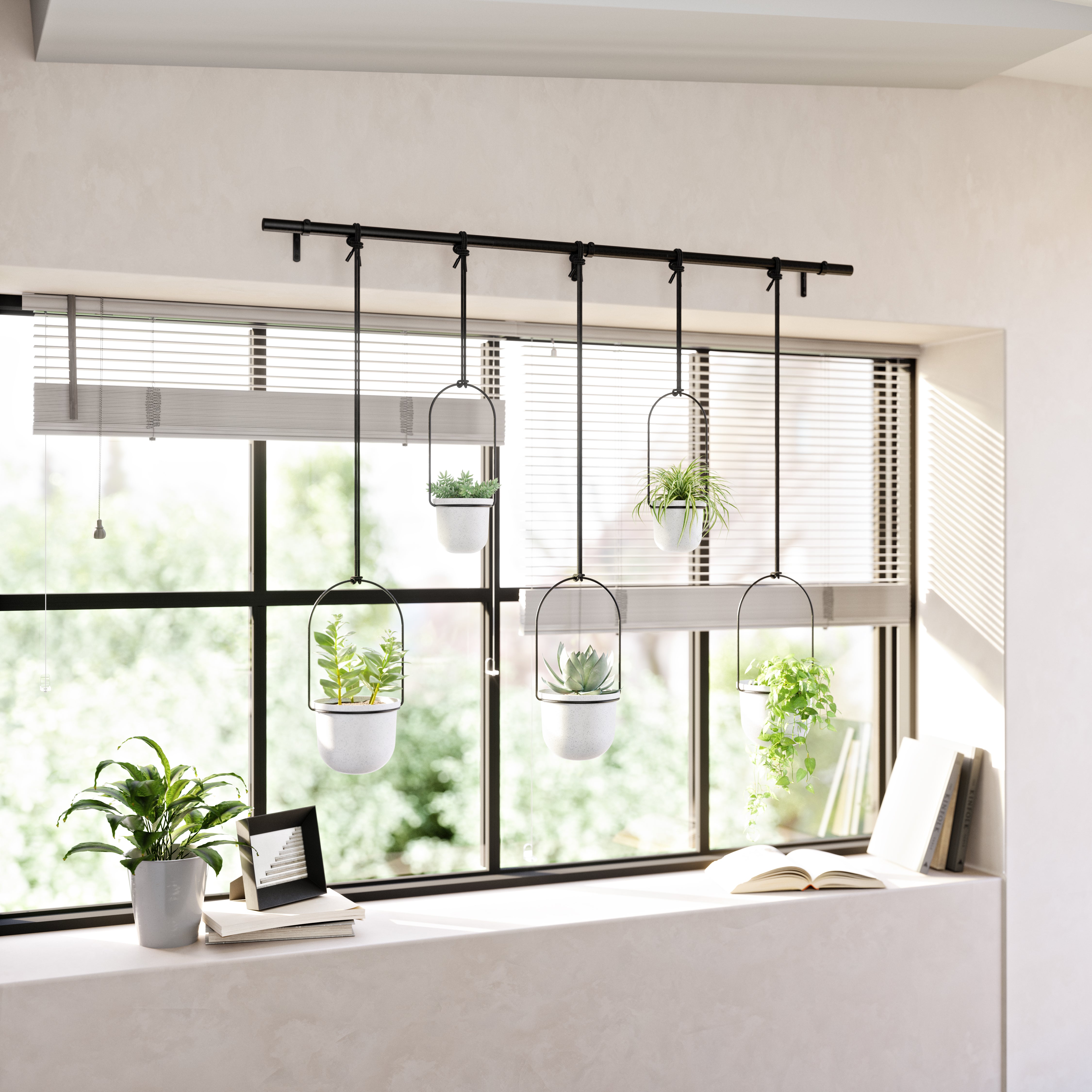 Triflora Hanging Planter Set of 5 - White Organiser UMBRA