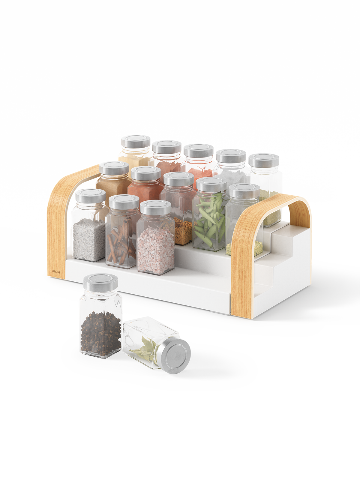 UMBRA Bellwood 3 Tier Spice Rack - White/Natural