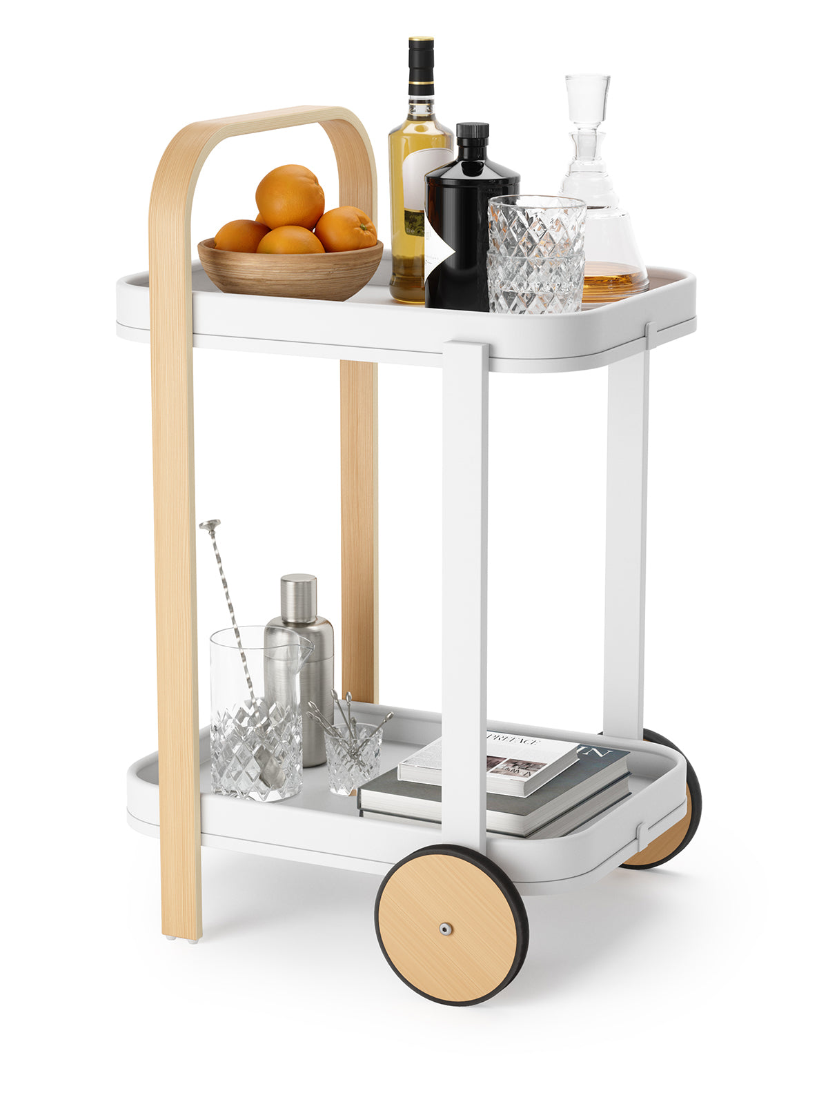 UMBRA Bellwood Bar/Serving Cart - White/Natural