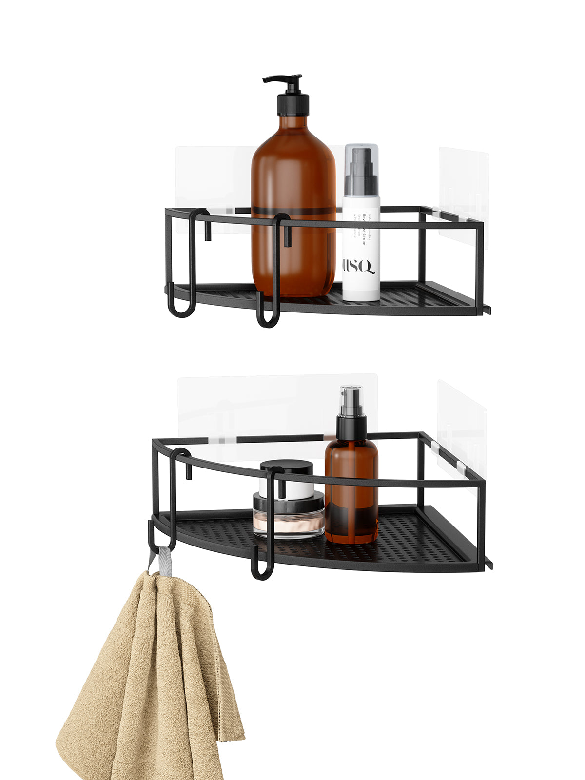 UMBRA Cubiko Corner Shower Bins - Black