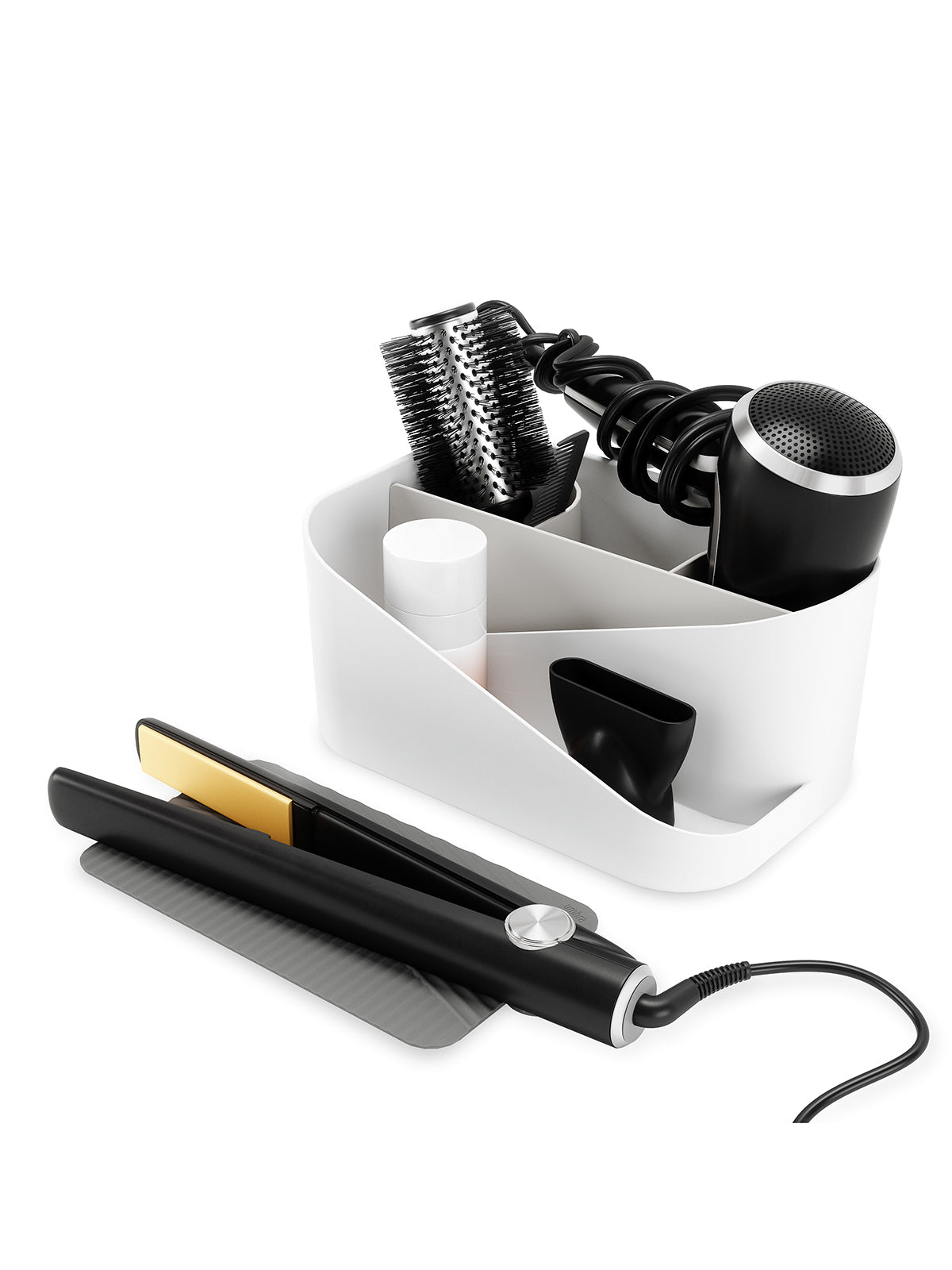 UMBRA Glam Hair Tool Organiser - White/Charcoal