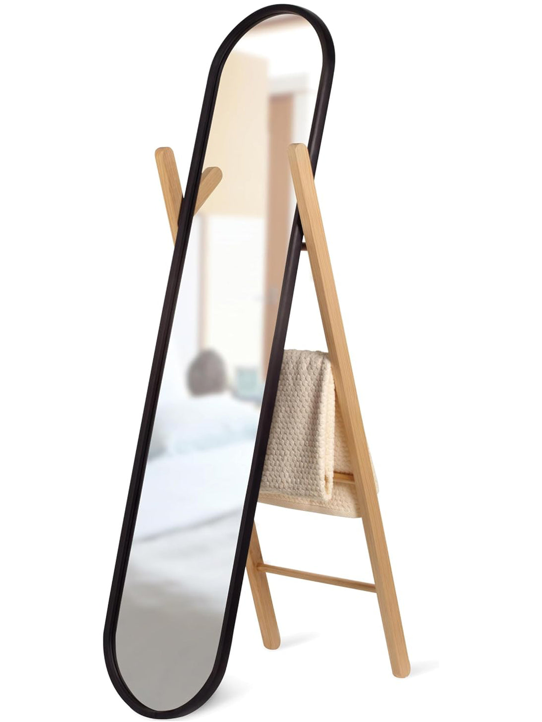 UMBRA Hub Floor Mirror - Black/Natural