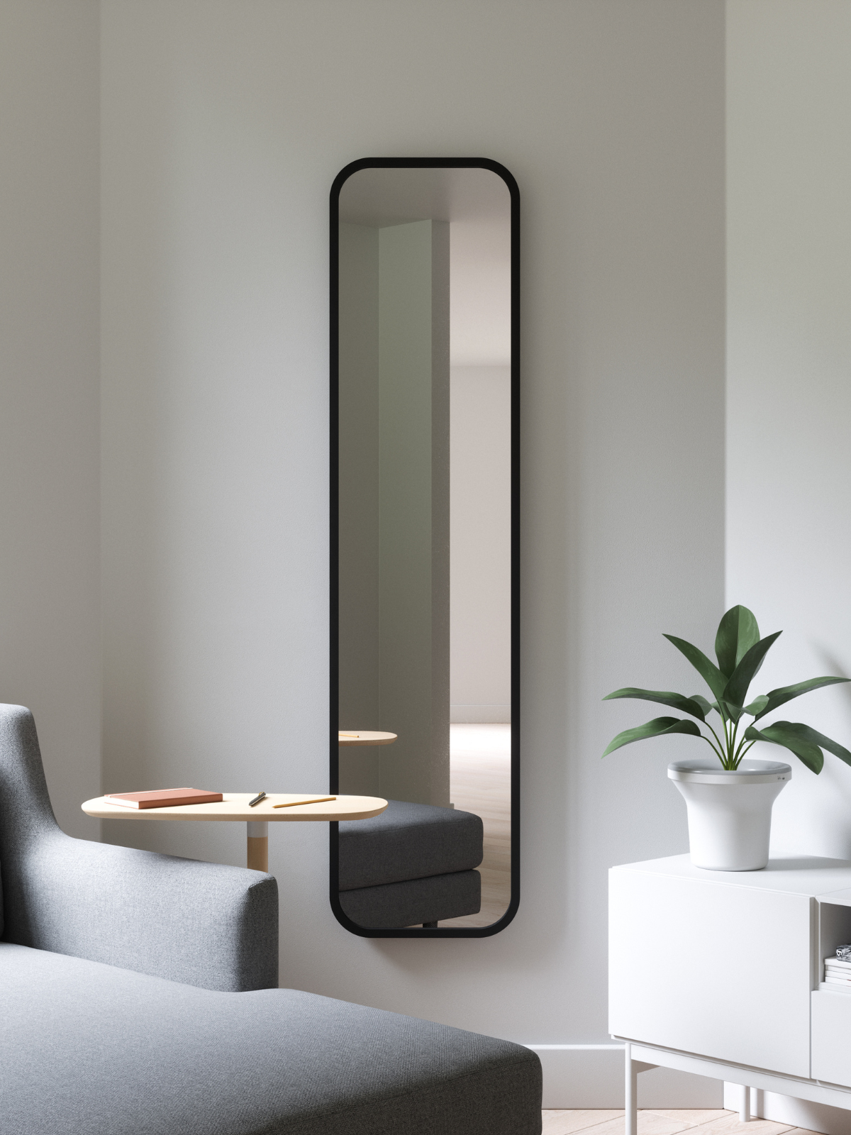 UMBRA Hub Leaning Mirror - Black