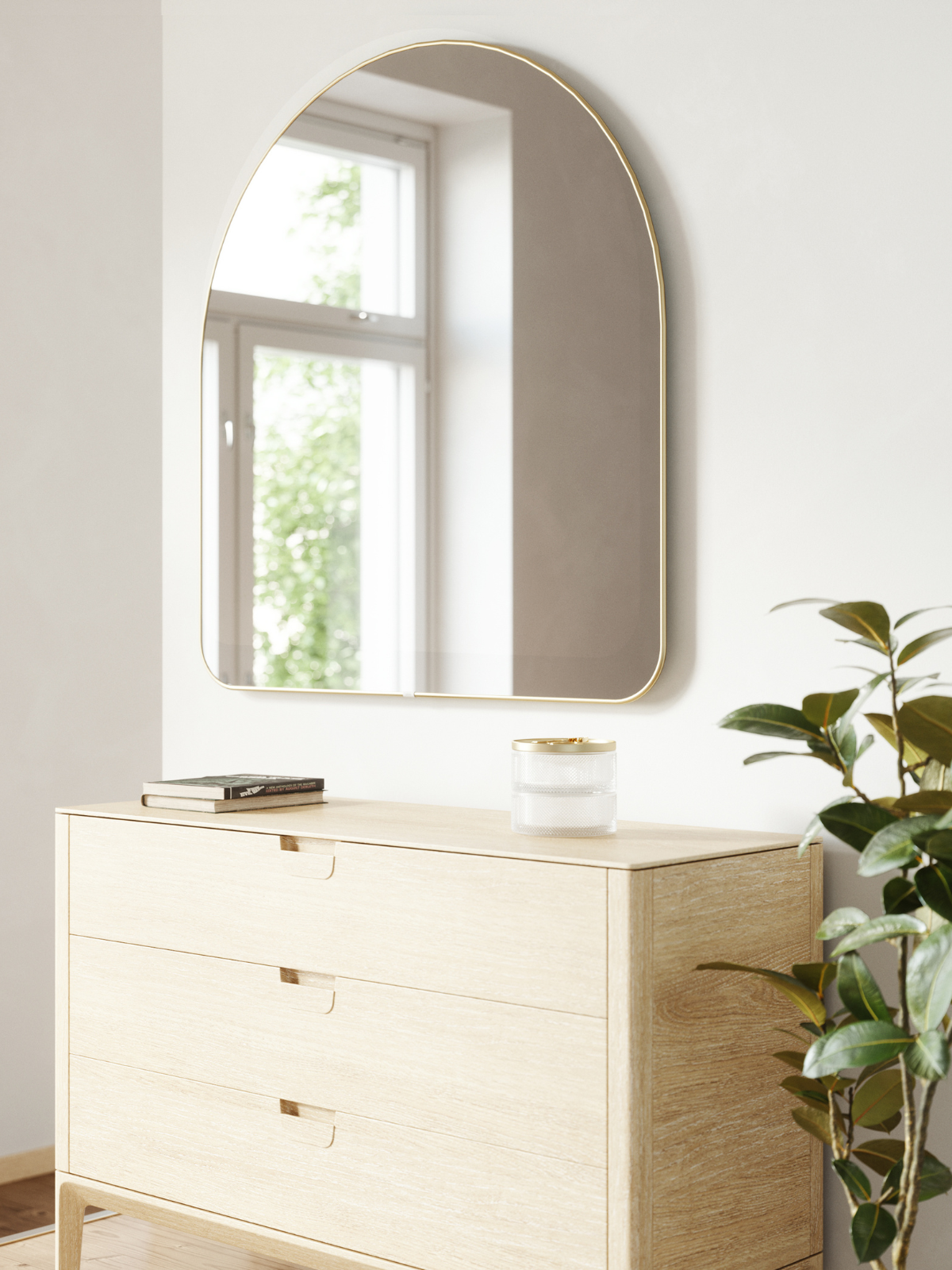 UMBRA Hubba Arched Mirror - Brass