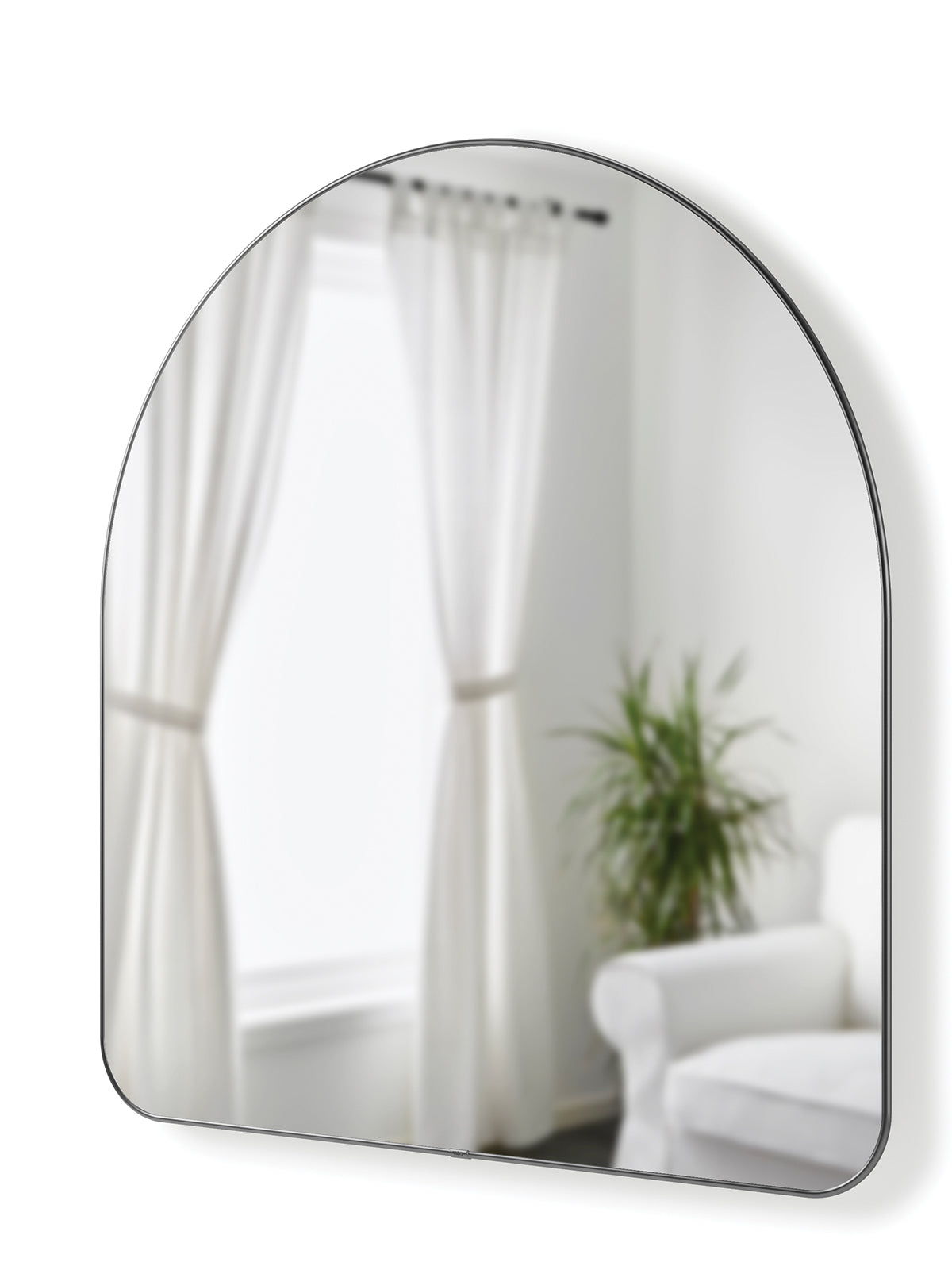 UMBRA Hubba Arched Mirror - Metal Titanium