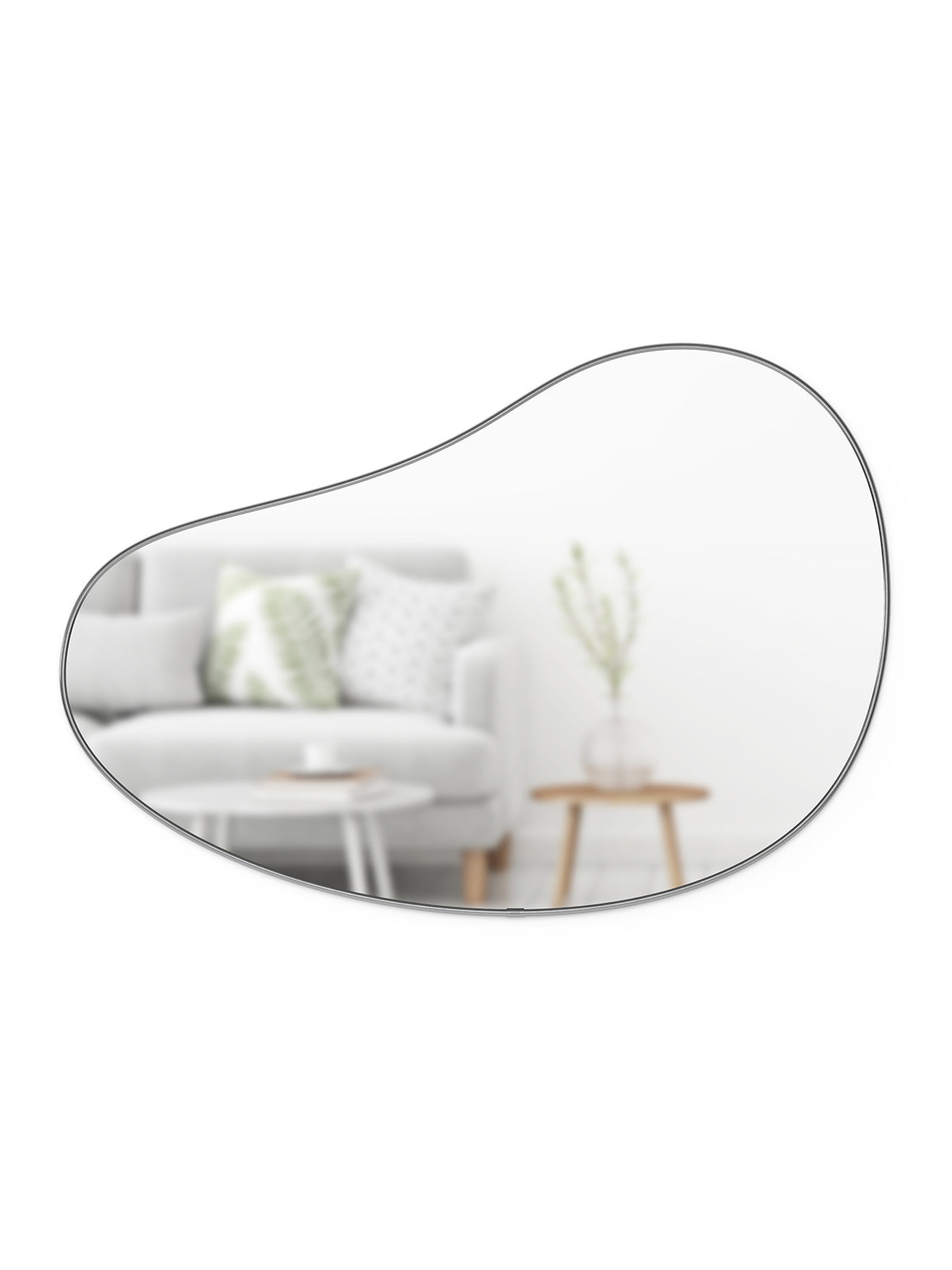 UMBRA Hubba Pebble Mirror - Metallic Titanium