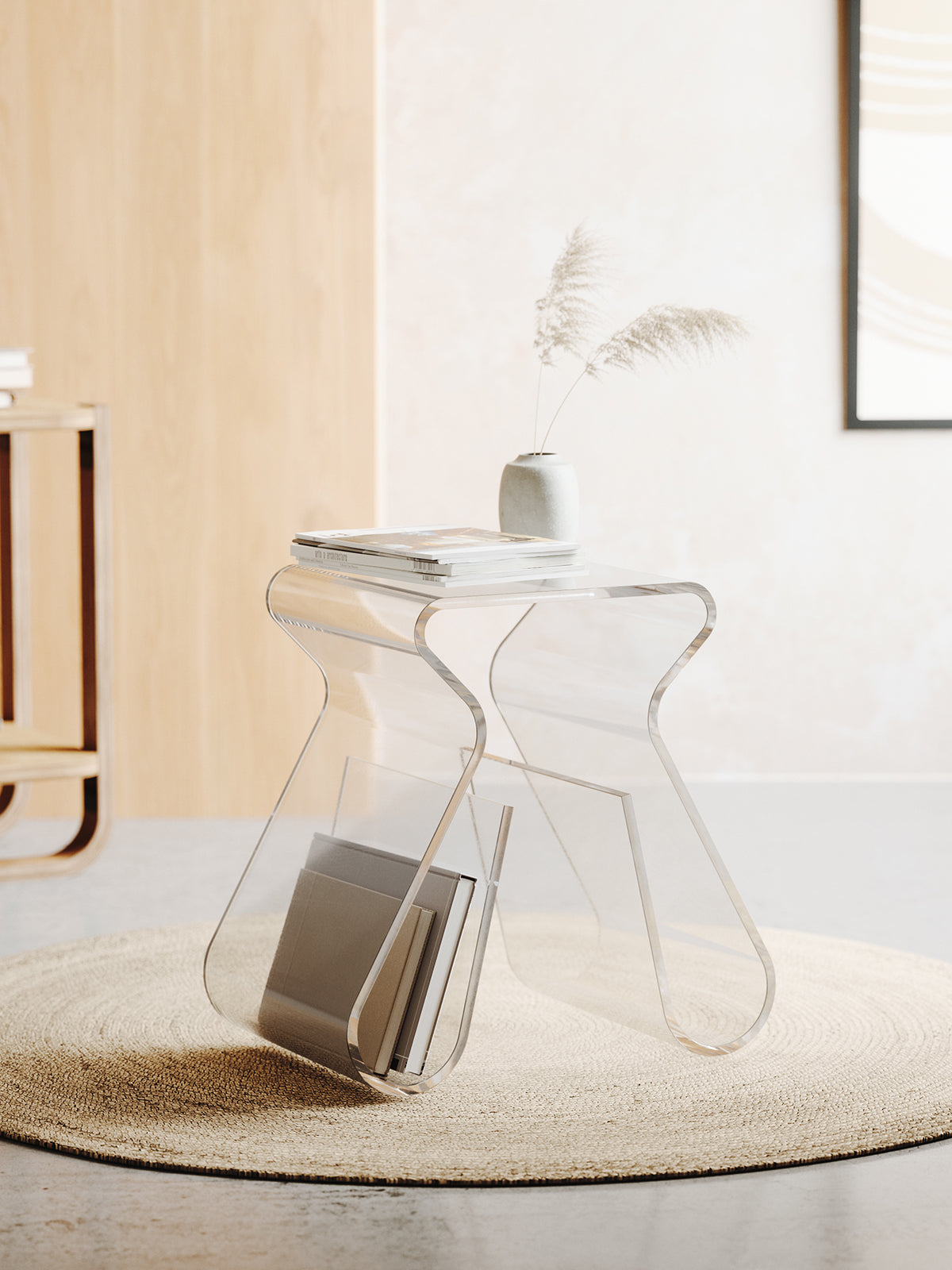 UMBRA Magino Stool with Magazine Rack - Clear