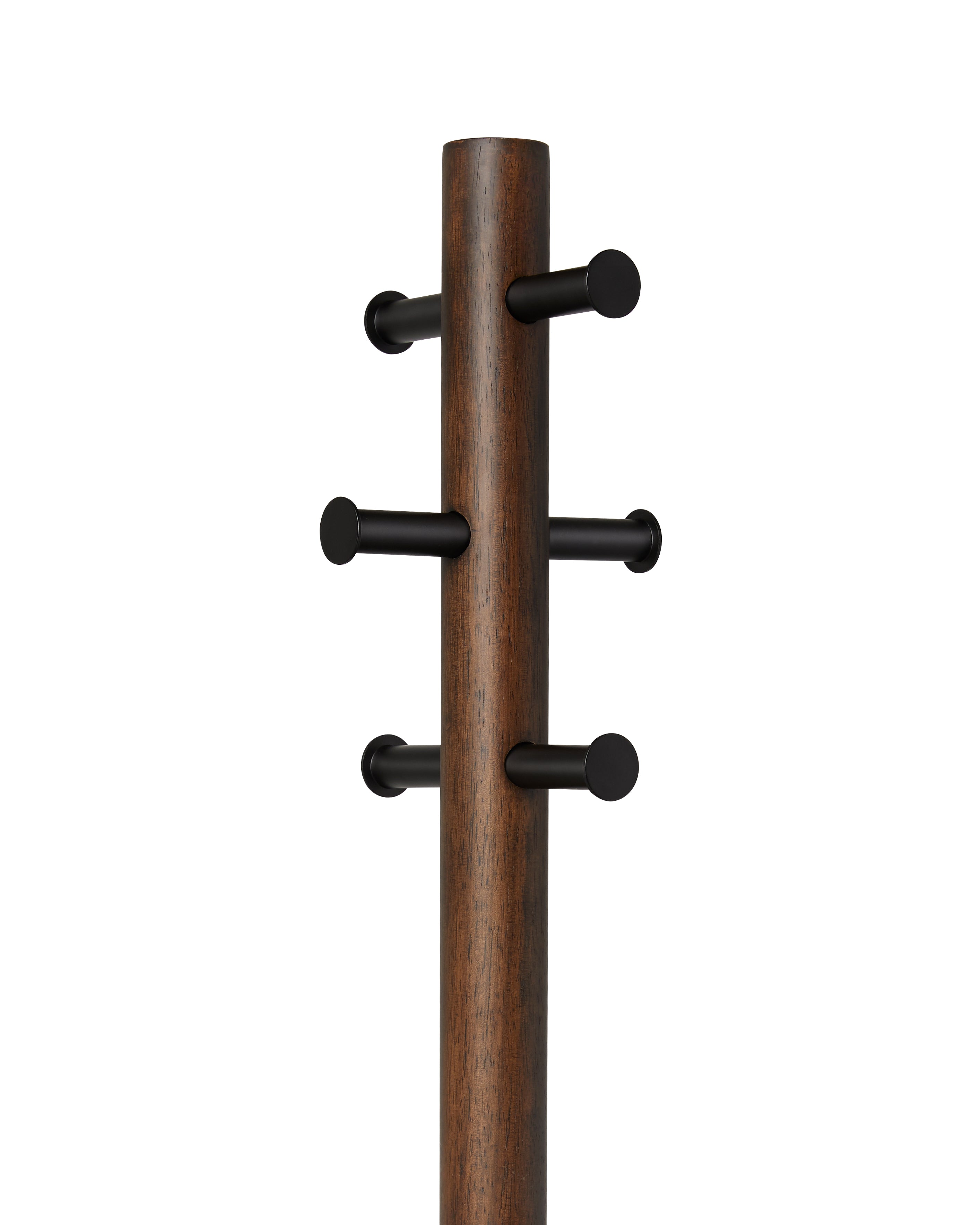 UMBRA Pillar Stool/Coatrack, Black/Walnut